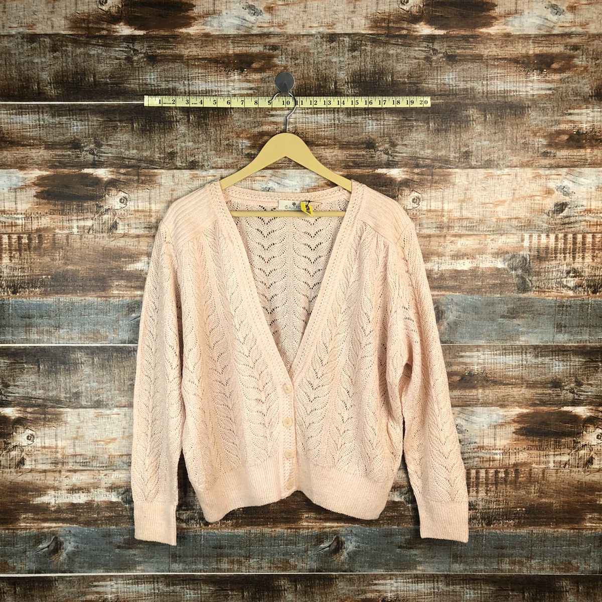 Japanese Brand Japanese Brand Pink vintage crochet Cardigan Knitwear #A1869 Size L / US 10 / IT 46 - 1 Thumbnail