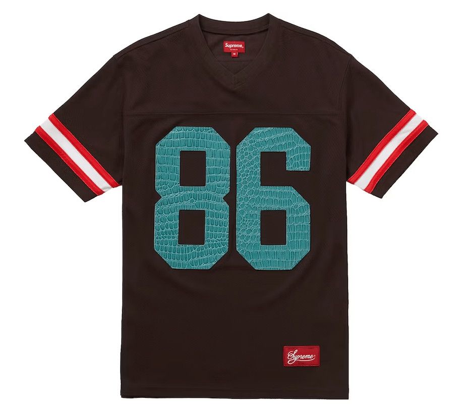 Supreme Faux Croc Football Jersey Brown | Grailed 