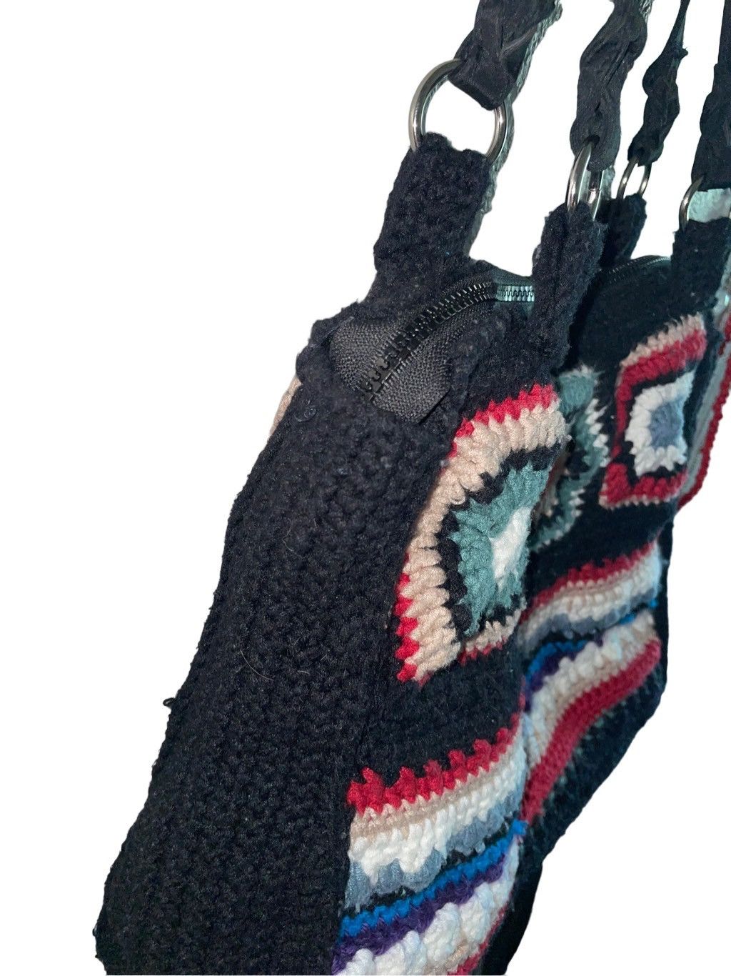 Vintage Vintage Patchwork Crochet Hand Knit Tote Size ONE SIZE - 7 Thumbnail