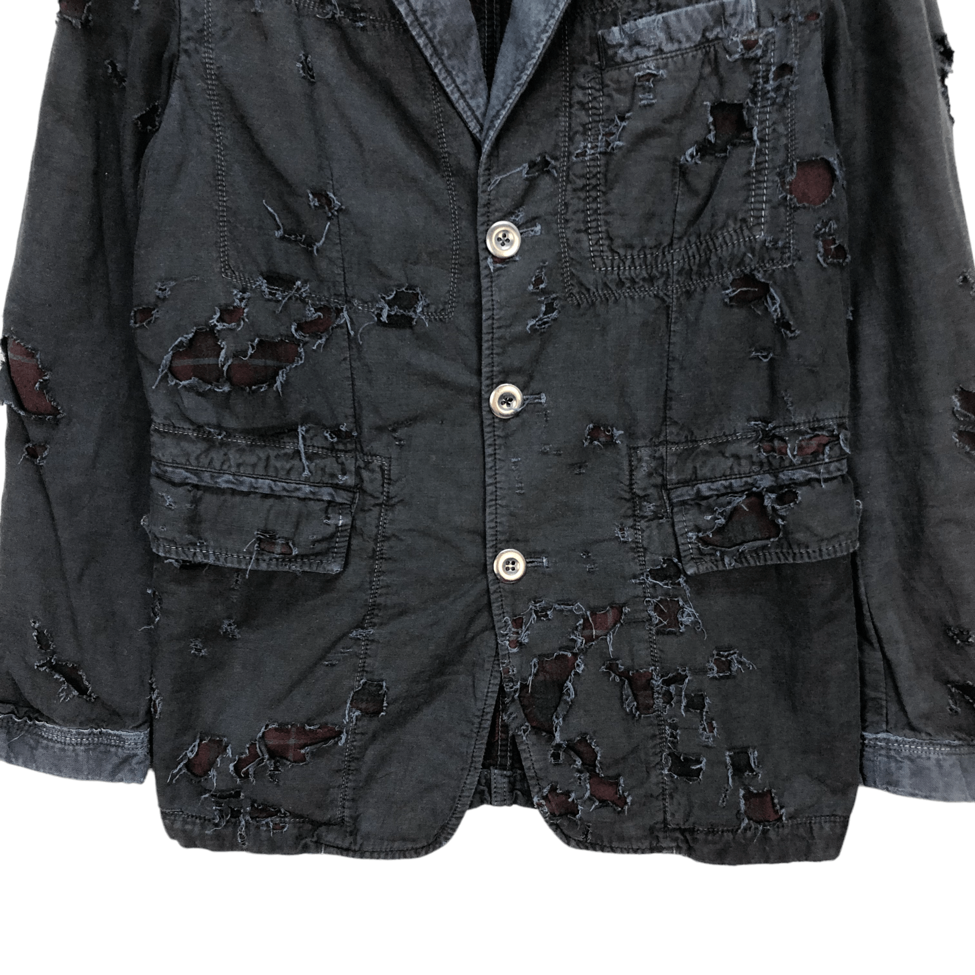 Marithe + Francois Girbaud 🔥MFG TRASHED DISTRESSED DESIGN JACKET #5761-205 Size US M / EU 48-50 / 2 - 5 Thumbnail