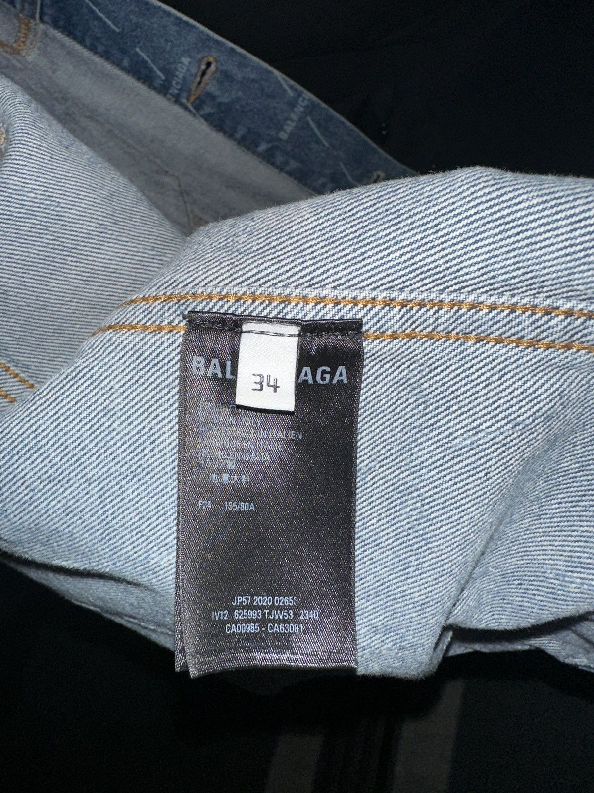 Balenciaga Balenciaga Washed Blue Monogram Logo jean Jaket Size US L / EU 52-54 / 3 - 4 Thumbnail