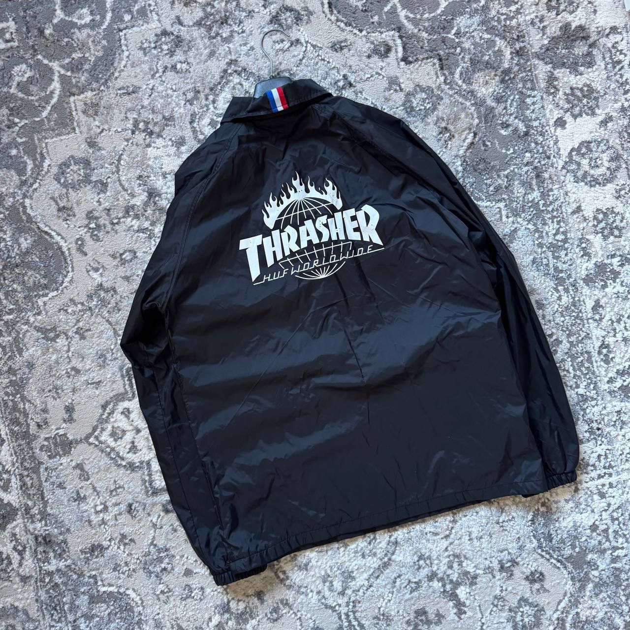 Huf × Thrasher Thrasher Huf Black Nylon Skate Coach Jacket Size US M / EU 48-50 / 2 - 2 Thumbnail