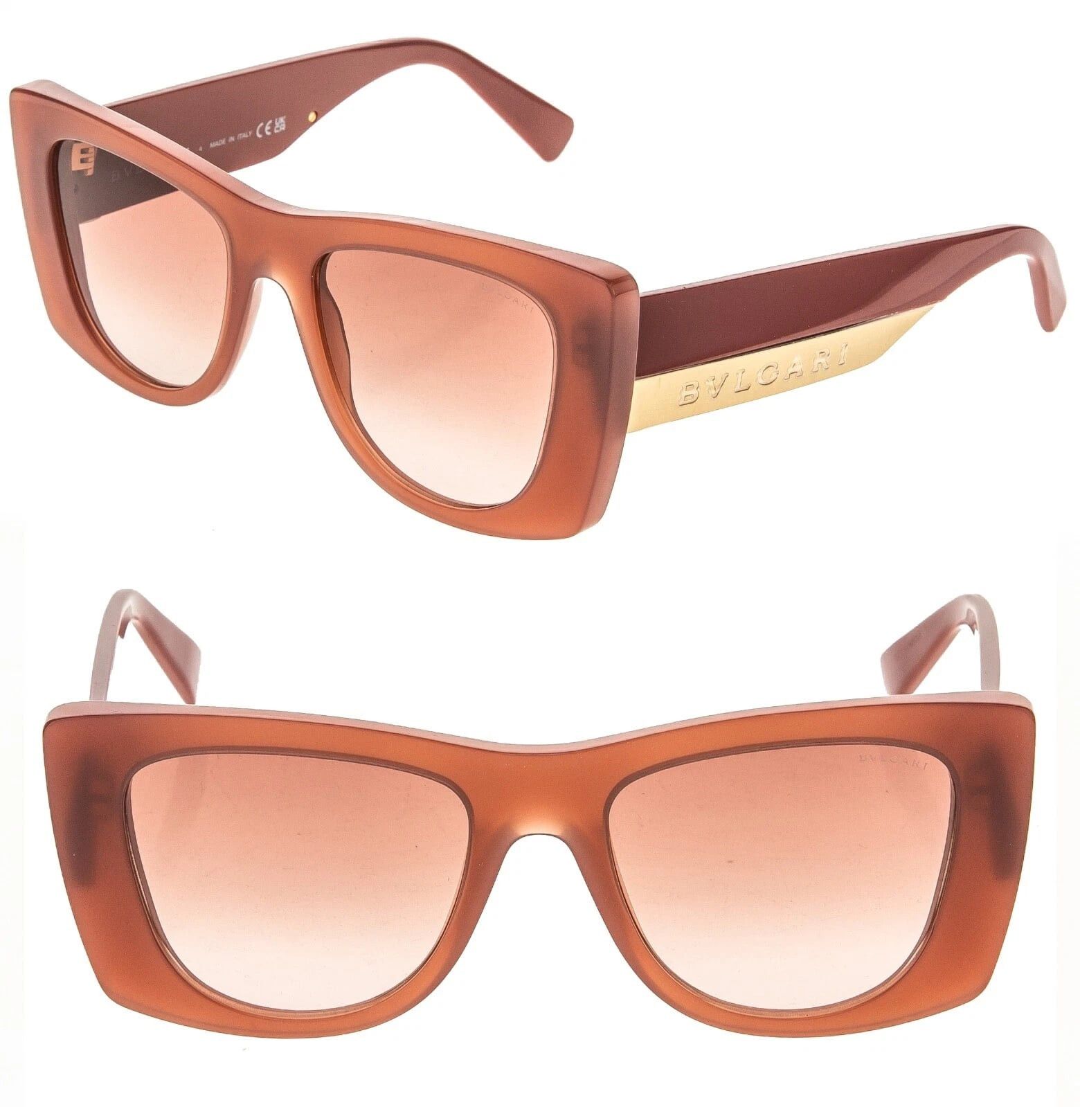 Bvlgari BVLGARI 40038 ROMA BV40038I Orange Brown Logo Sunglasses 44F Size ONE SIZE - 1 Thumbnail