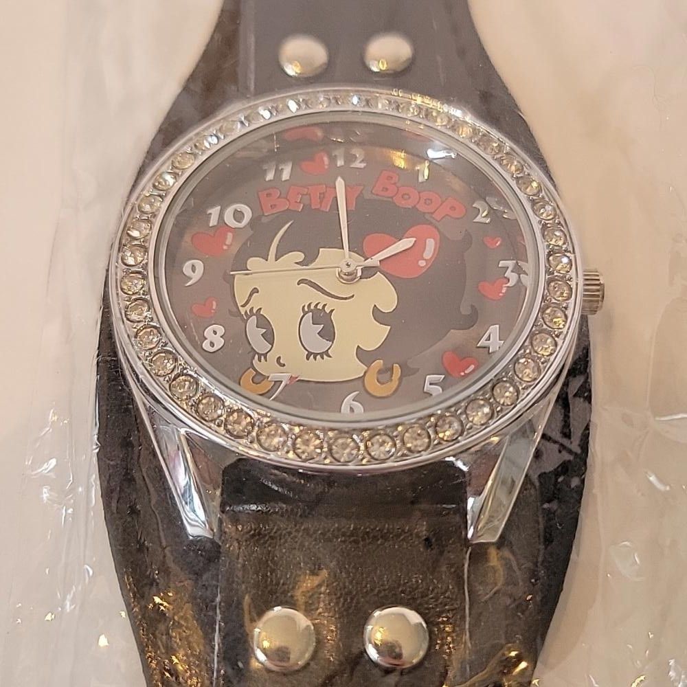 Other King betty boop w/ diamond color style Stones watch black Size ONE SIZE - 5 Thumbnail