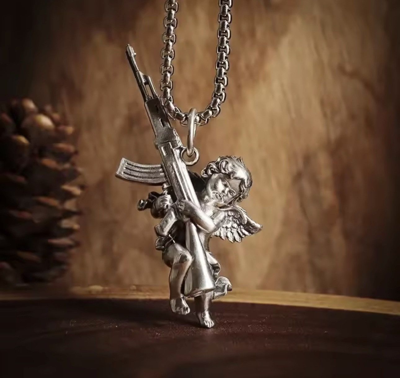 Jewelry Cupid Ak47 Pendant Necklace Size ONE SIZE - 3 Thumbnail