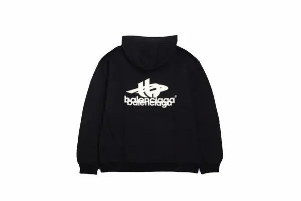 Balenciaga o1mt1gz0924 Medium Fit Hoodie in Black Size US XL / EU 56 / 4 - 2 Thumbnail