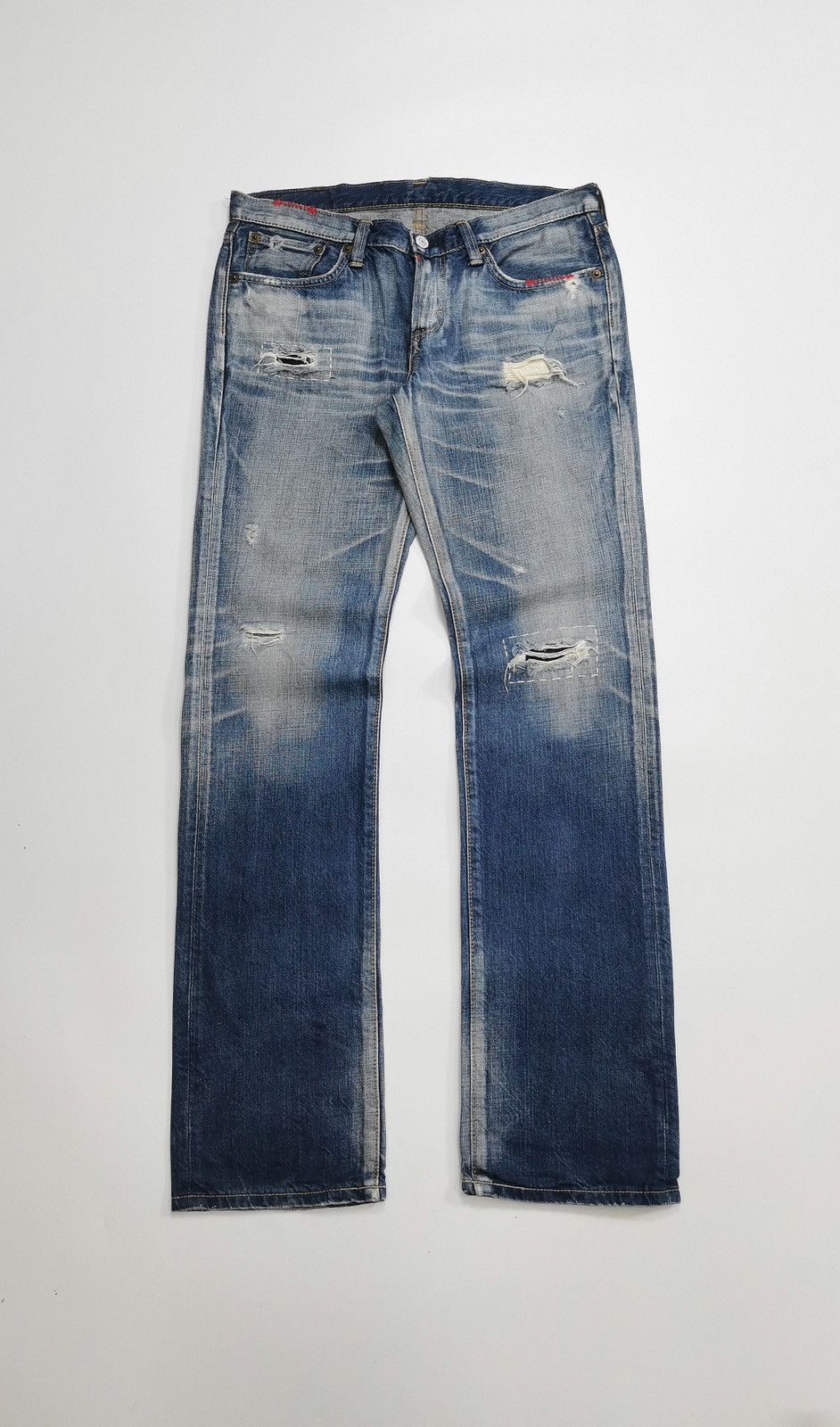 Edwin Edwin Rebel Vintage 503 Repaired Faded Denim Jeans Size US 32 / EU 48 - 2 Thumbnail