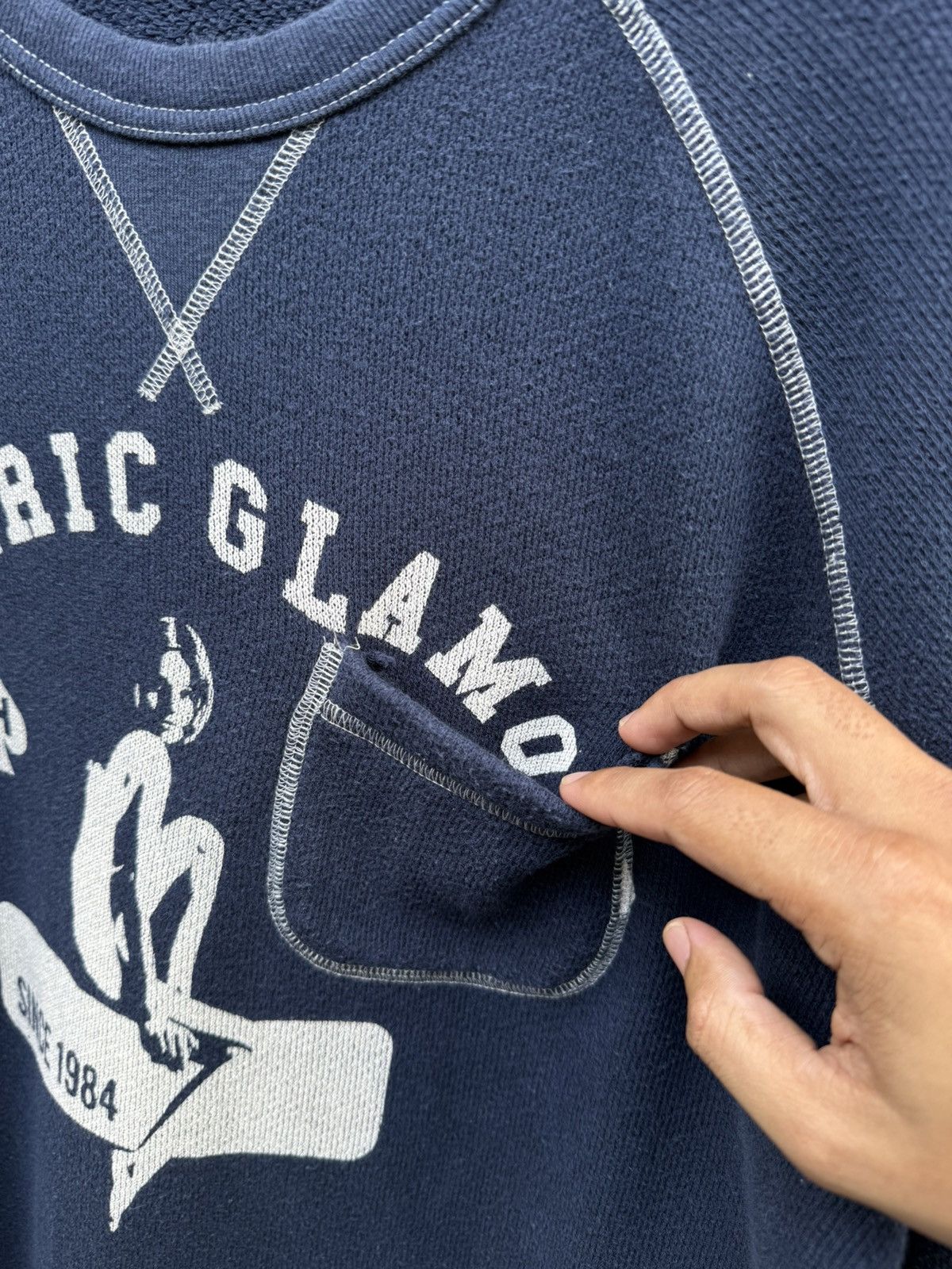 Hysteric Glamour HG Sexy/Nudes Lady Indigo Blue Contra Stitch "L" Sweatshirt Size US L / EU 52-54 / 3 - 5 Thumbnail