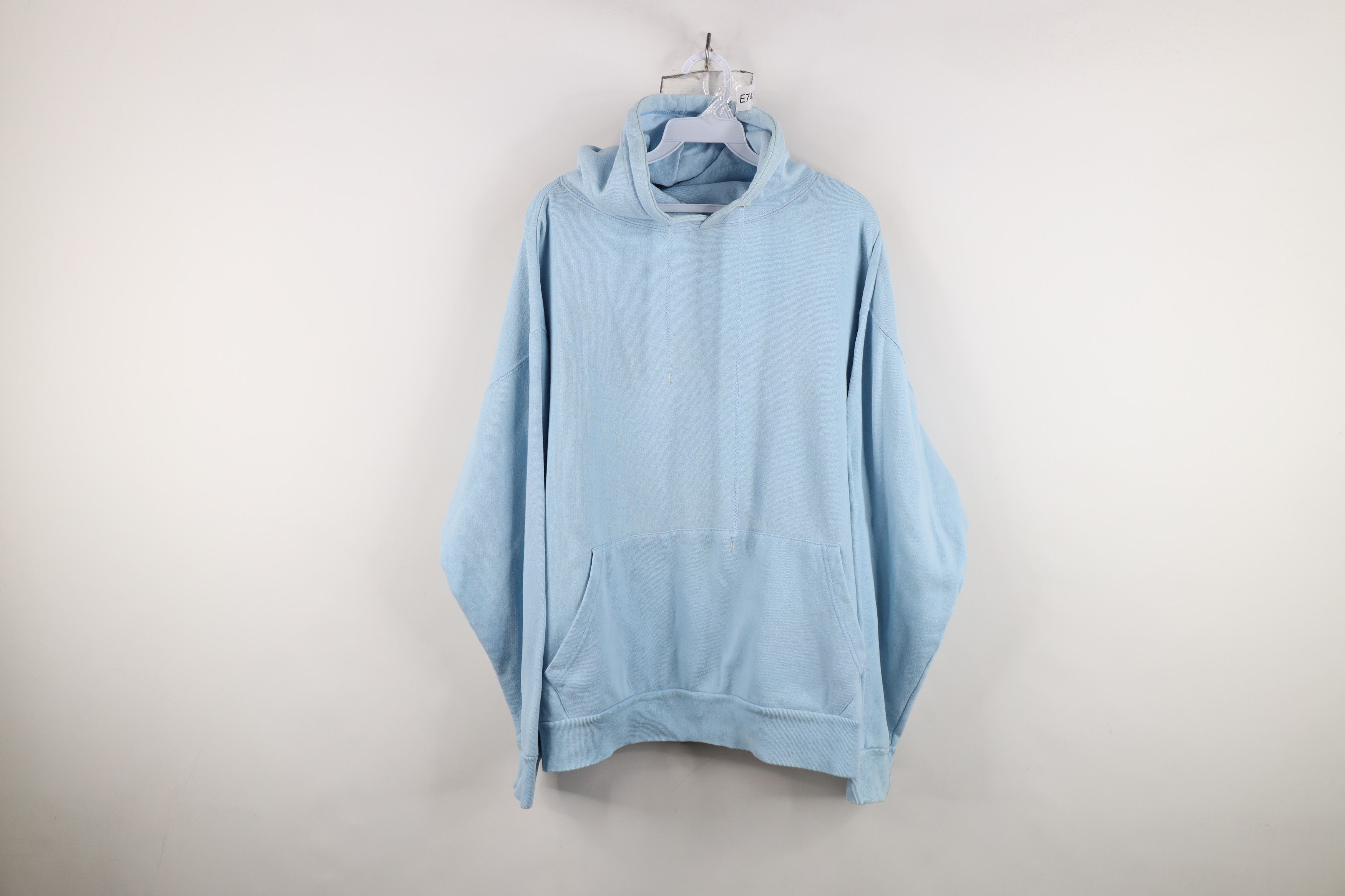 Vintage Vintage 90s Streetwear Fit Hoodie Sweatshirt Carolina Blue Size US L / EU 52-54 / 3 - 1 Thumbnail