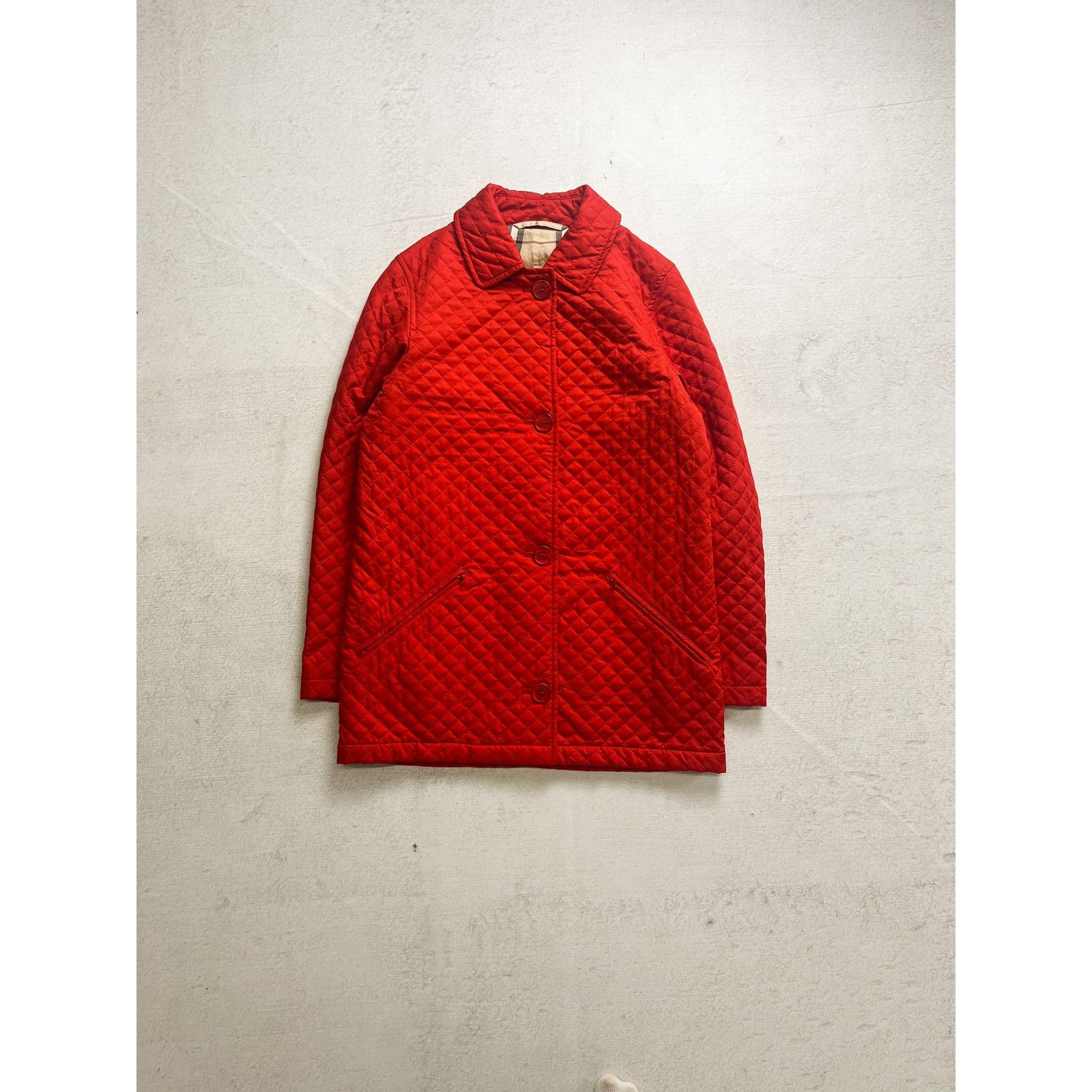 Burberry Vintage 00s Burberry Red Lightweight Jacket - Women's Small Size S / US 4 / IT 40 - 1 Thumbnail