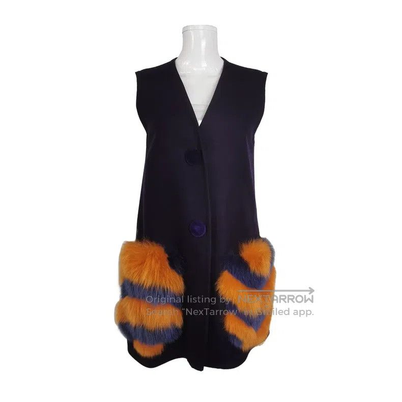 Fendi Wool and cashmere blended color-block vest