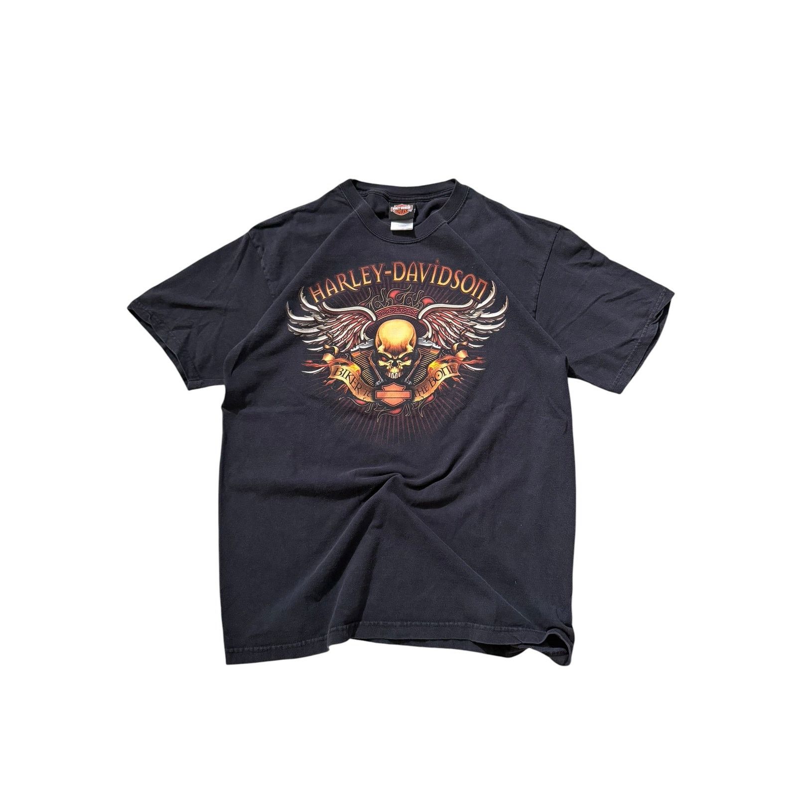 Vintage Vintage HD Biker to the Bone Skull Wings Tee NJ Size US L / EU 52-54 / 3 - 1 Thumbnail