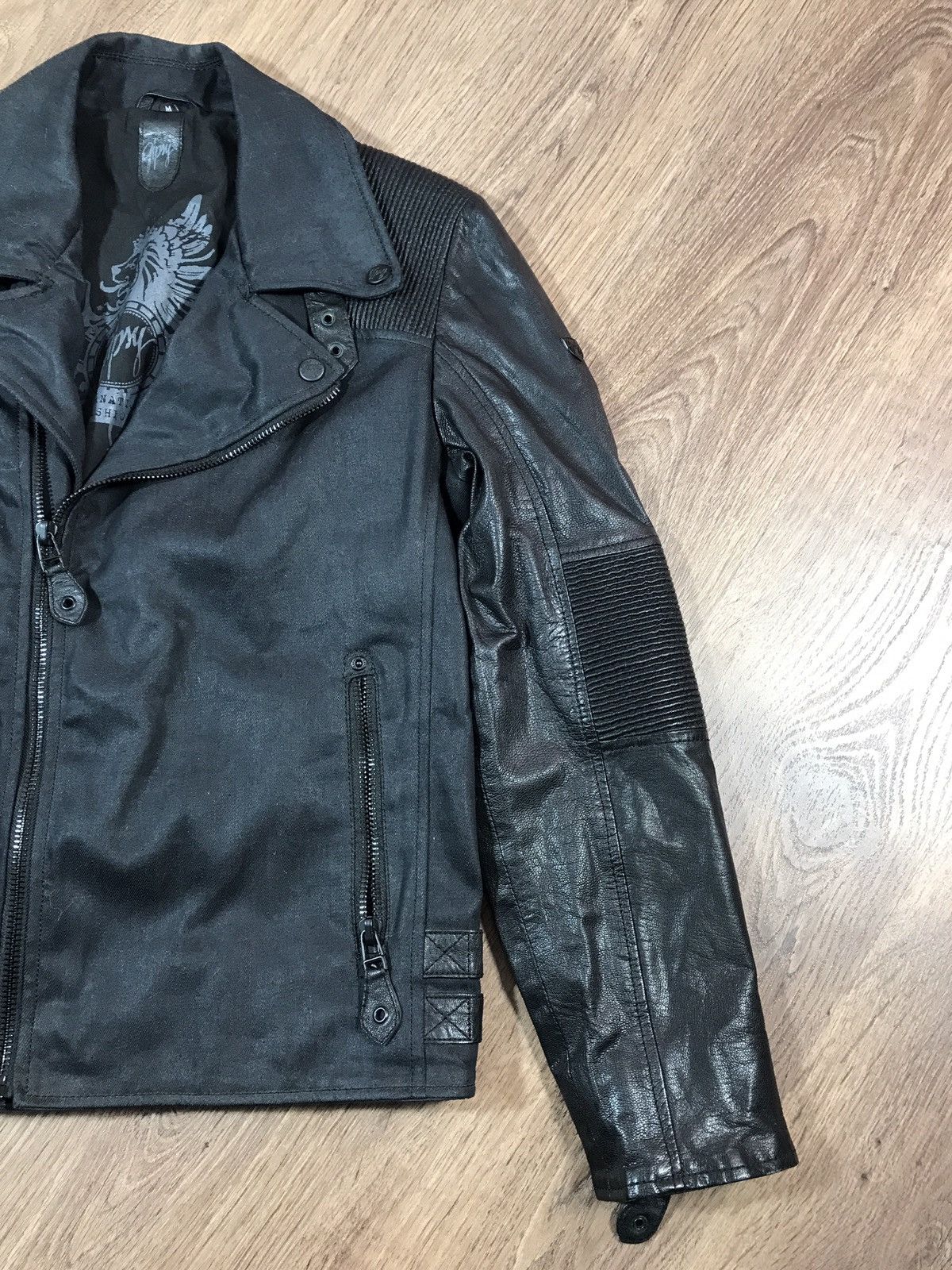 Japanese Brand Leather Denim Mauritius Biker Jacket Size M Size US M / EU 48-50 / 2 - 3 Thumbnail