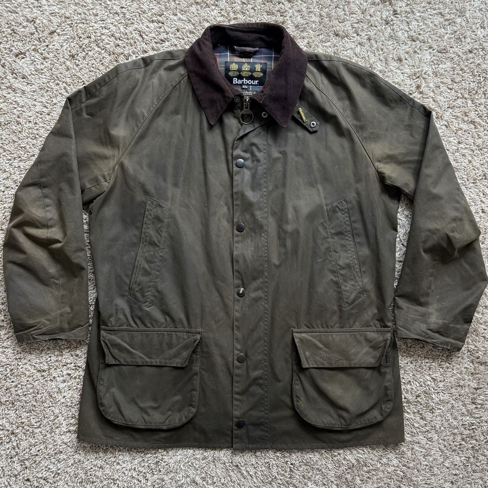 Barbour Barbour Bristol Waxed Jacket Olive Green Tartan Cotton XXL Size US XXL / EU 58 / 5 - 1 Thumbnail