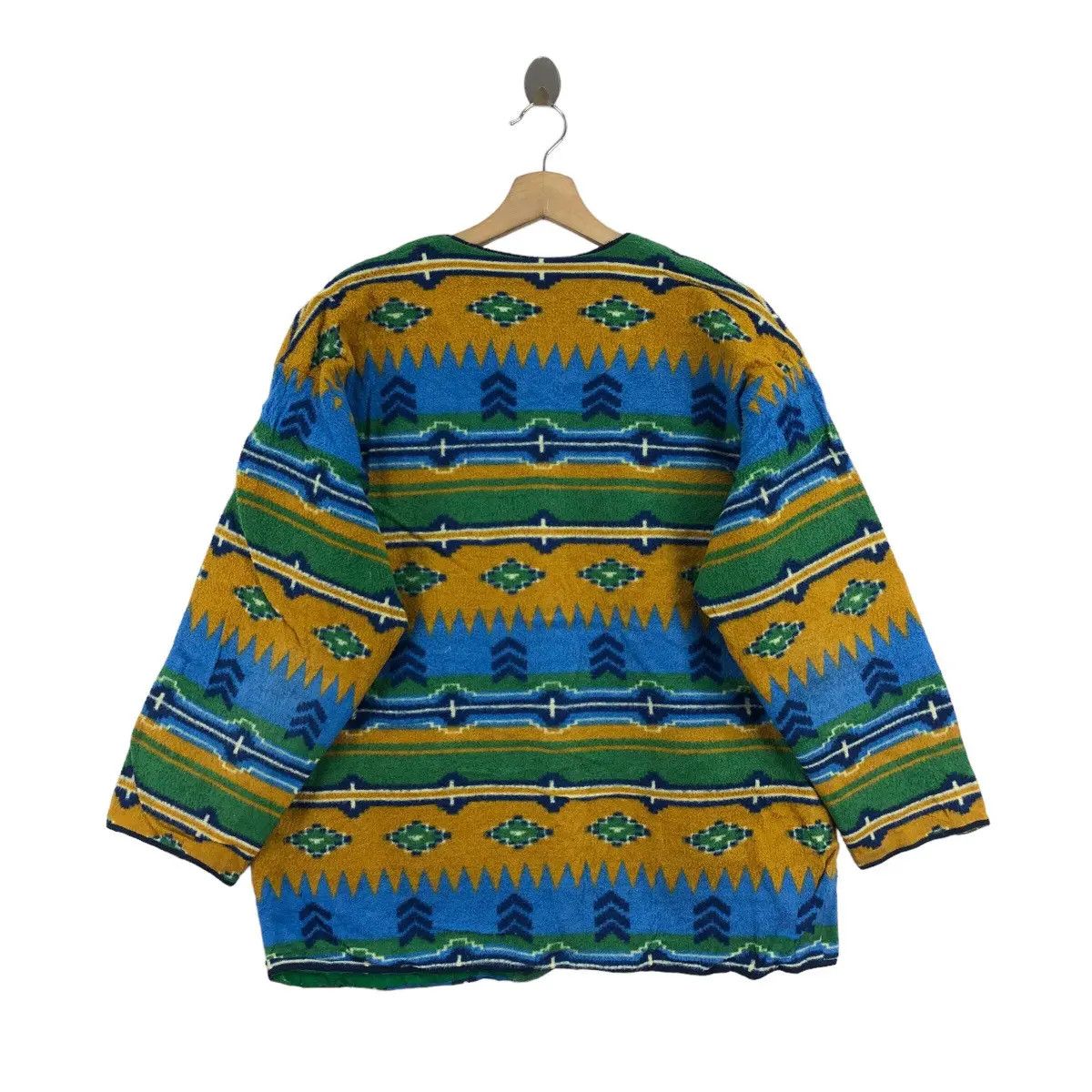 Vintage Vtg PAGE ONE PART III Aztec Navajo Art Fleece Cardigan Size XXL / US 16-18 / IT 52-54 - 5 Thumbnail