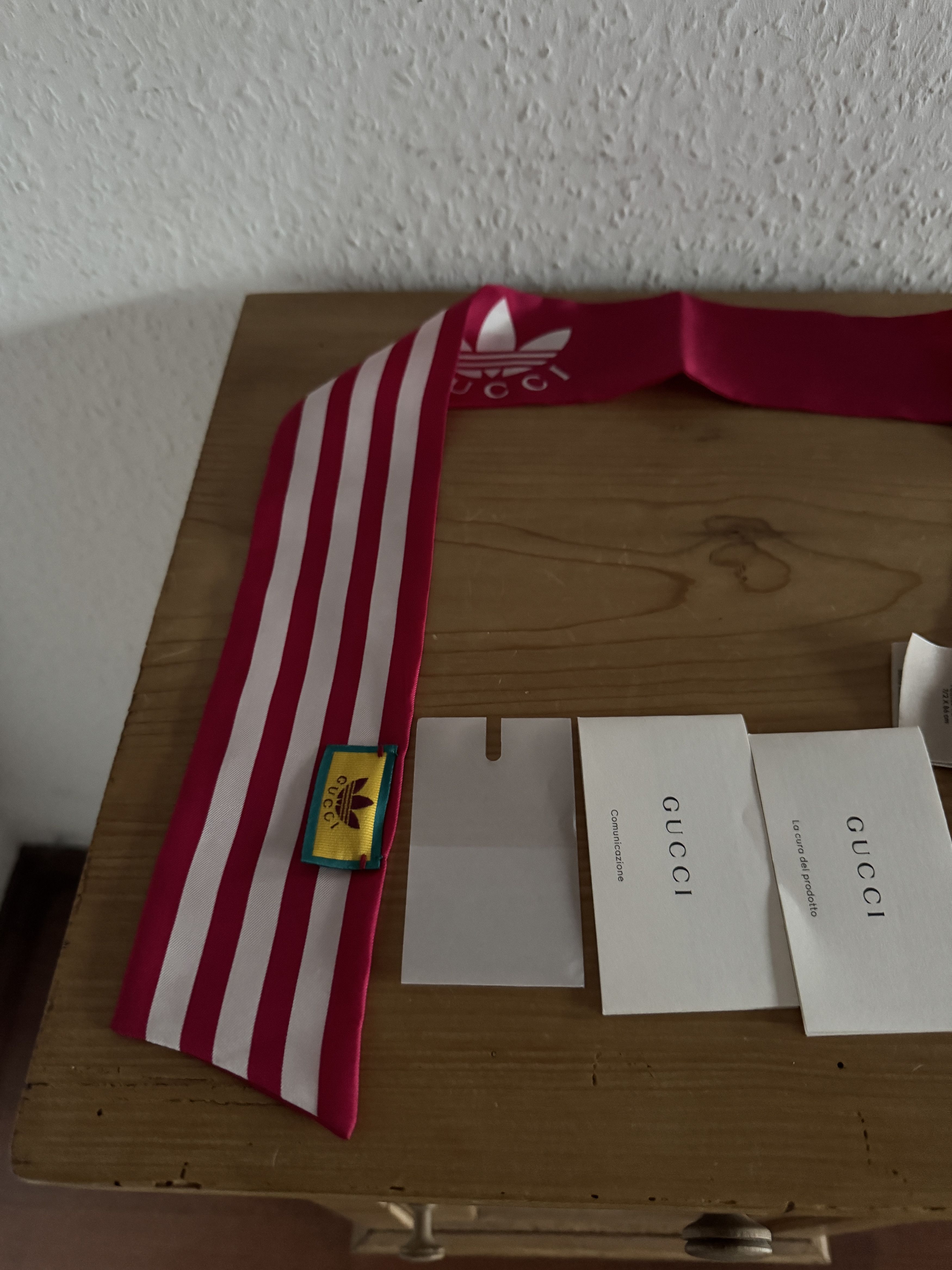 Adidas × Gucci Silk Twilly Scarf Size ONE SIZE - 2 Thumbnail