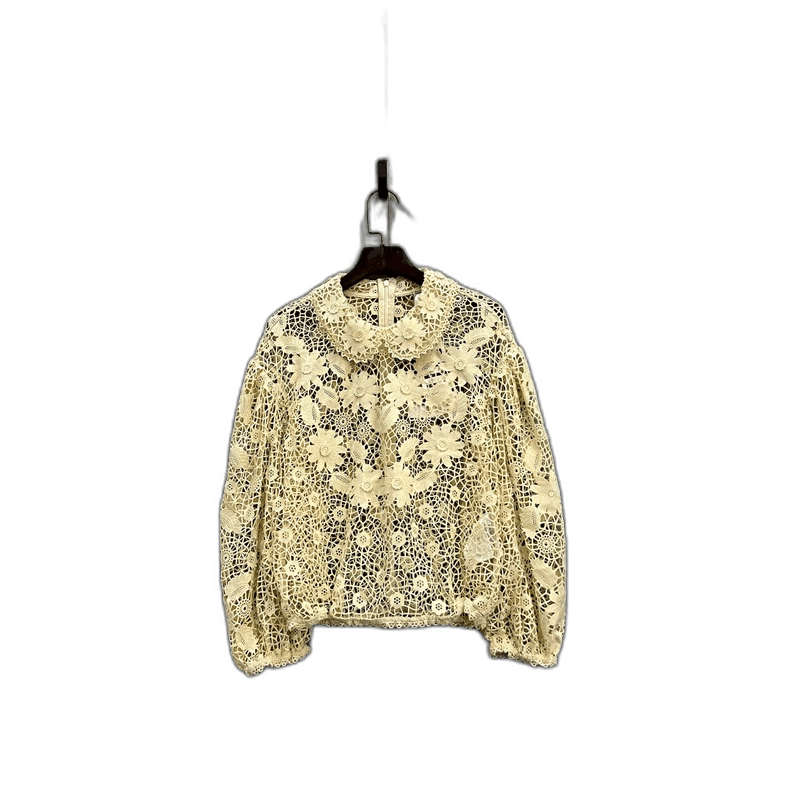 Valentino Valentino Floral Lace Doll Collar Top Size US M / EU 48-50 / 2 - 1 Thumbnail