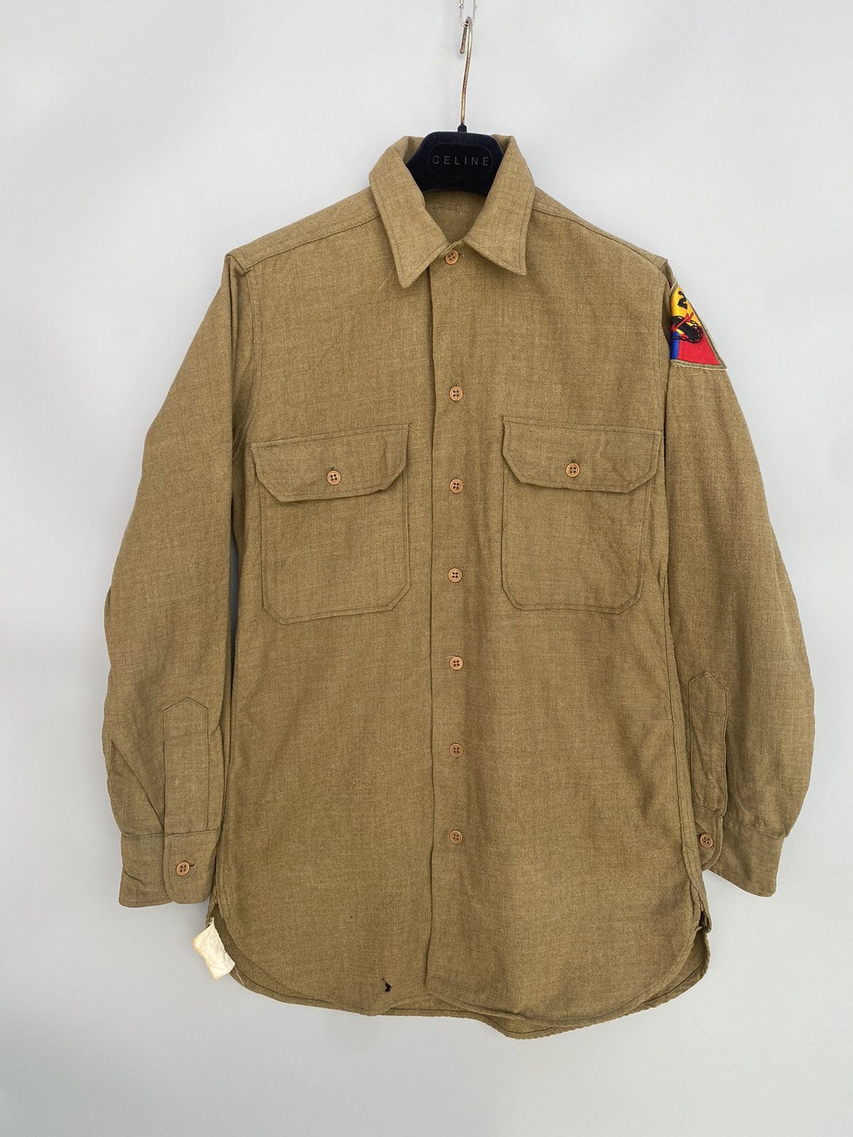 Vintage True Vintage! 1942- WW2- M-1937 US Army 2nd AD Shirt Size US S / EU 44-46 / 1 - 1 Thumbnail