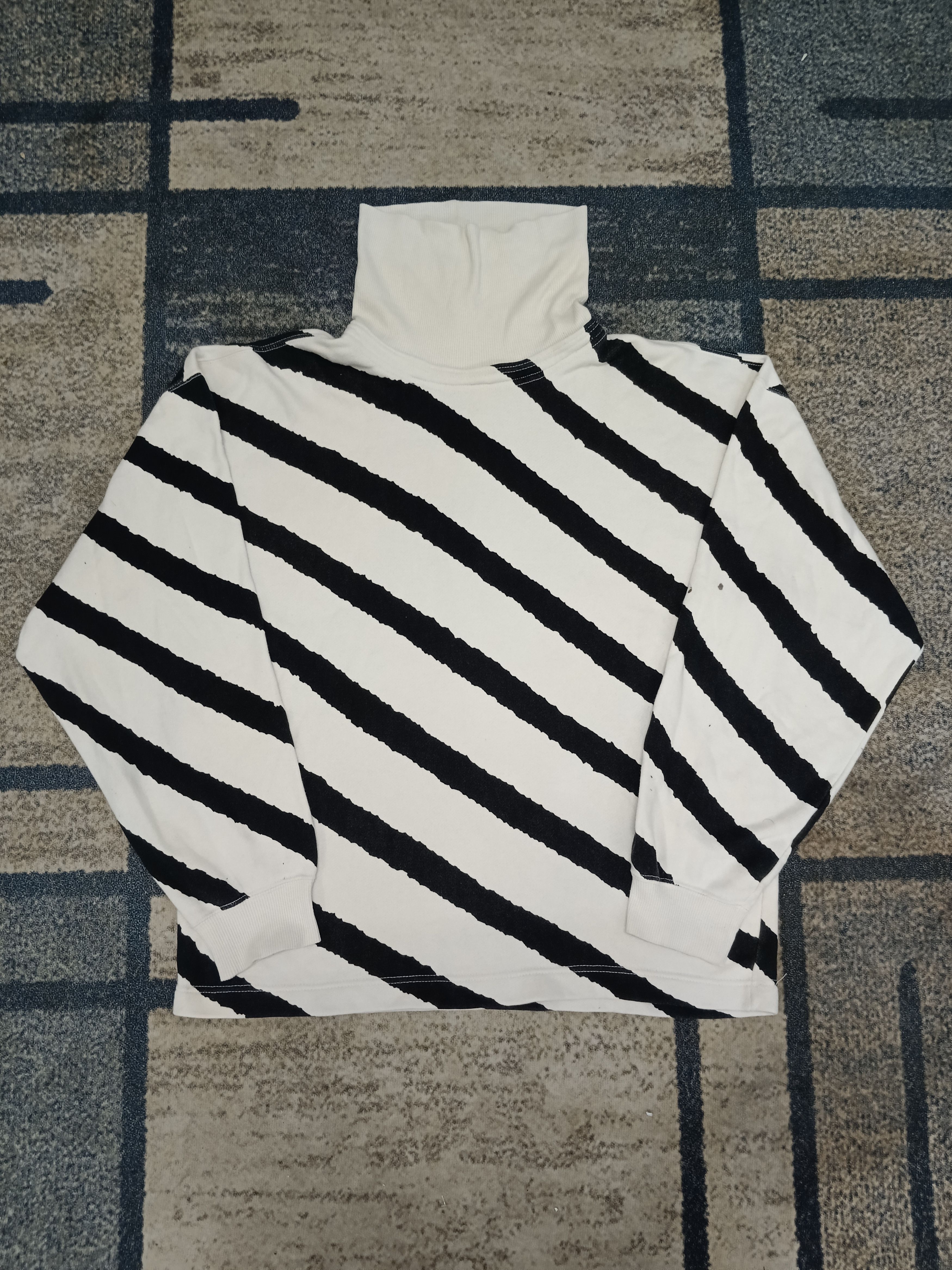 Issey Miyake SiCK🔥VINTAGE ISSEY MIYAKE MAN STRIPE TURTLENECK SWEATSHIRT Size US M / EU 48-50 / 2 - 2 Thumbnail