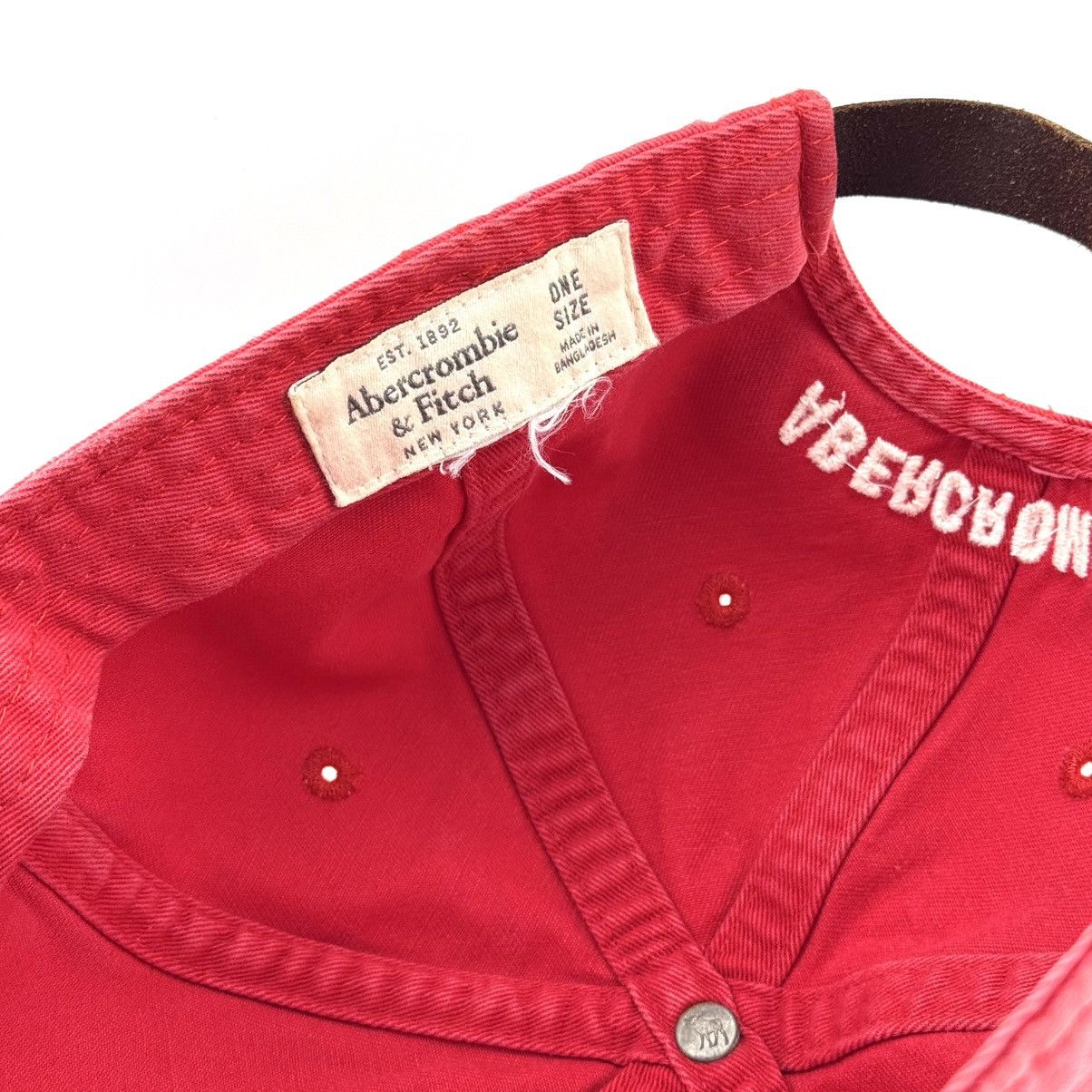Abercrombie & Fitch Vintage Abercrombie Fitch Distressed Washed Red Y2K A&F Cap Size ONE SIZE - 6 Thumbnail