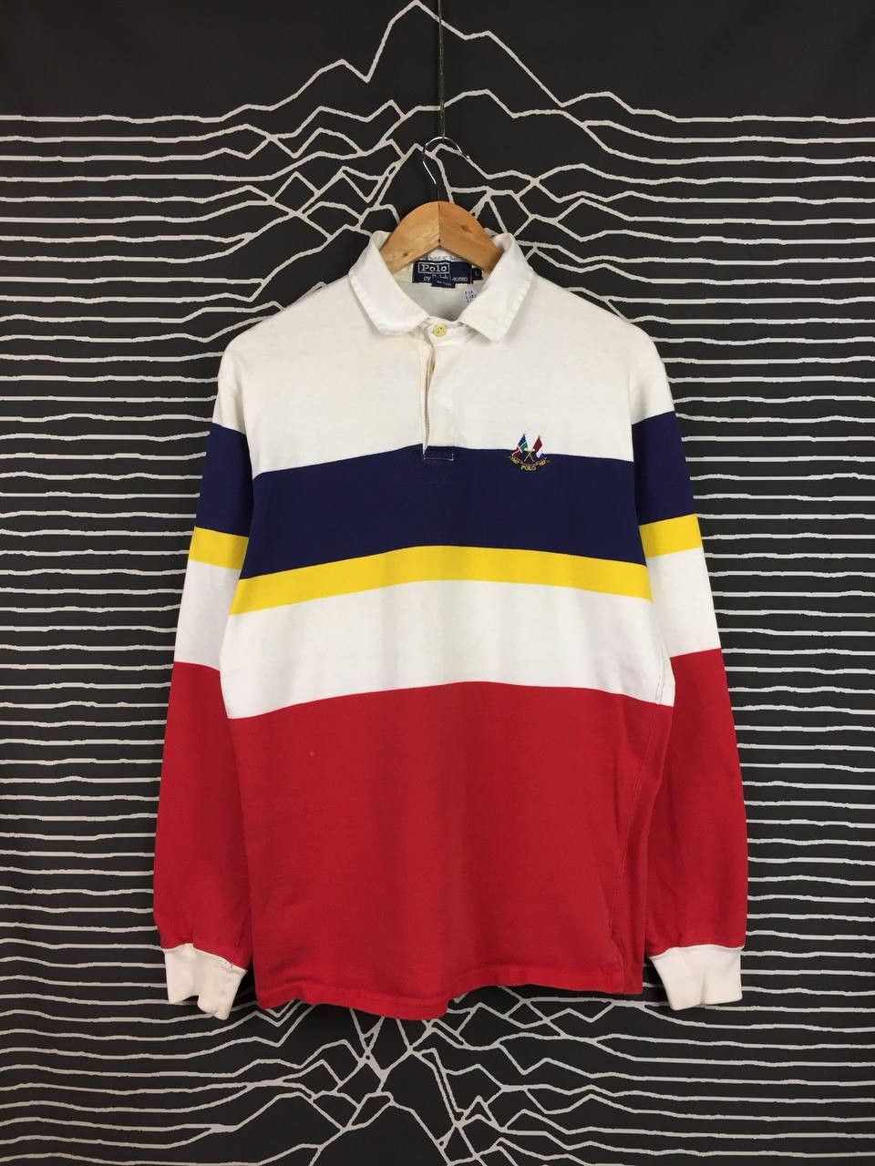 Polo Ralph Lauren Vtg Polo Ralph Lauren Embroidered Logo Rugby Polo Tee Size US L / EU 52-54 / 3 - 1 Thumbnail