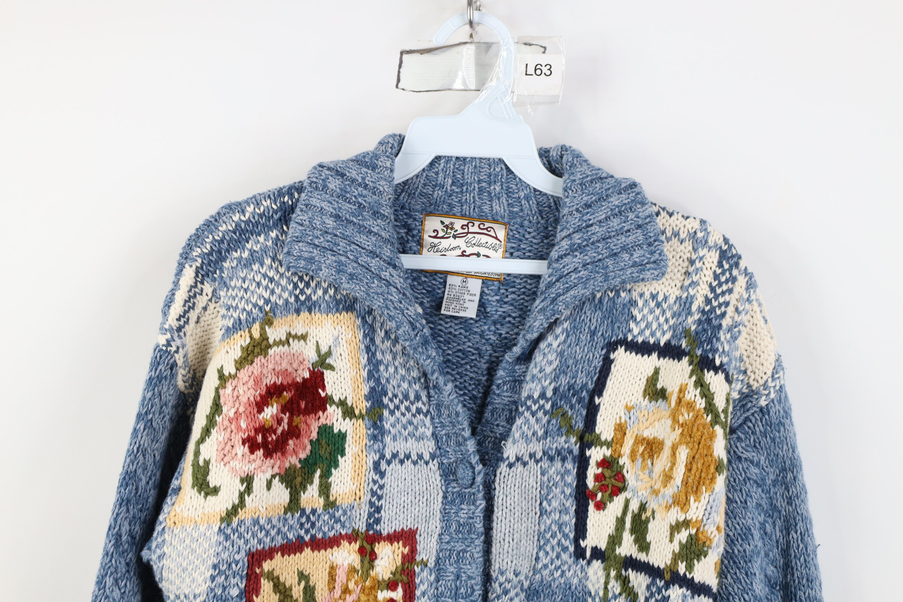Vintage Vintage 90s Streetwear Embroidered Flower Cardigan Sweater Size M / US 6-8 / IT 42-44 - 2 Thumbnail