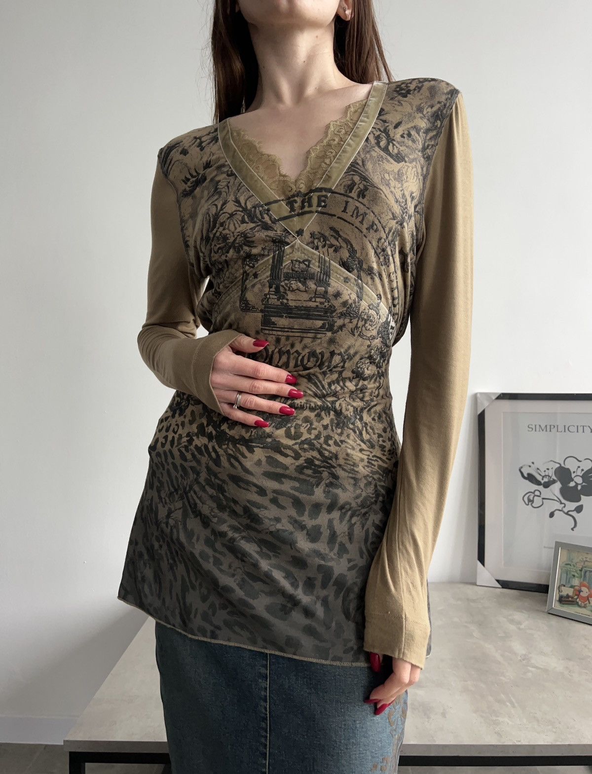 Vintage Vintage Gorgeous Long Blouse Avant Garde Y2K leopard Size S / US 4 / IT 40 - 5 Thumbnail