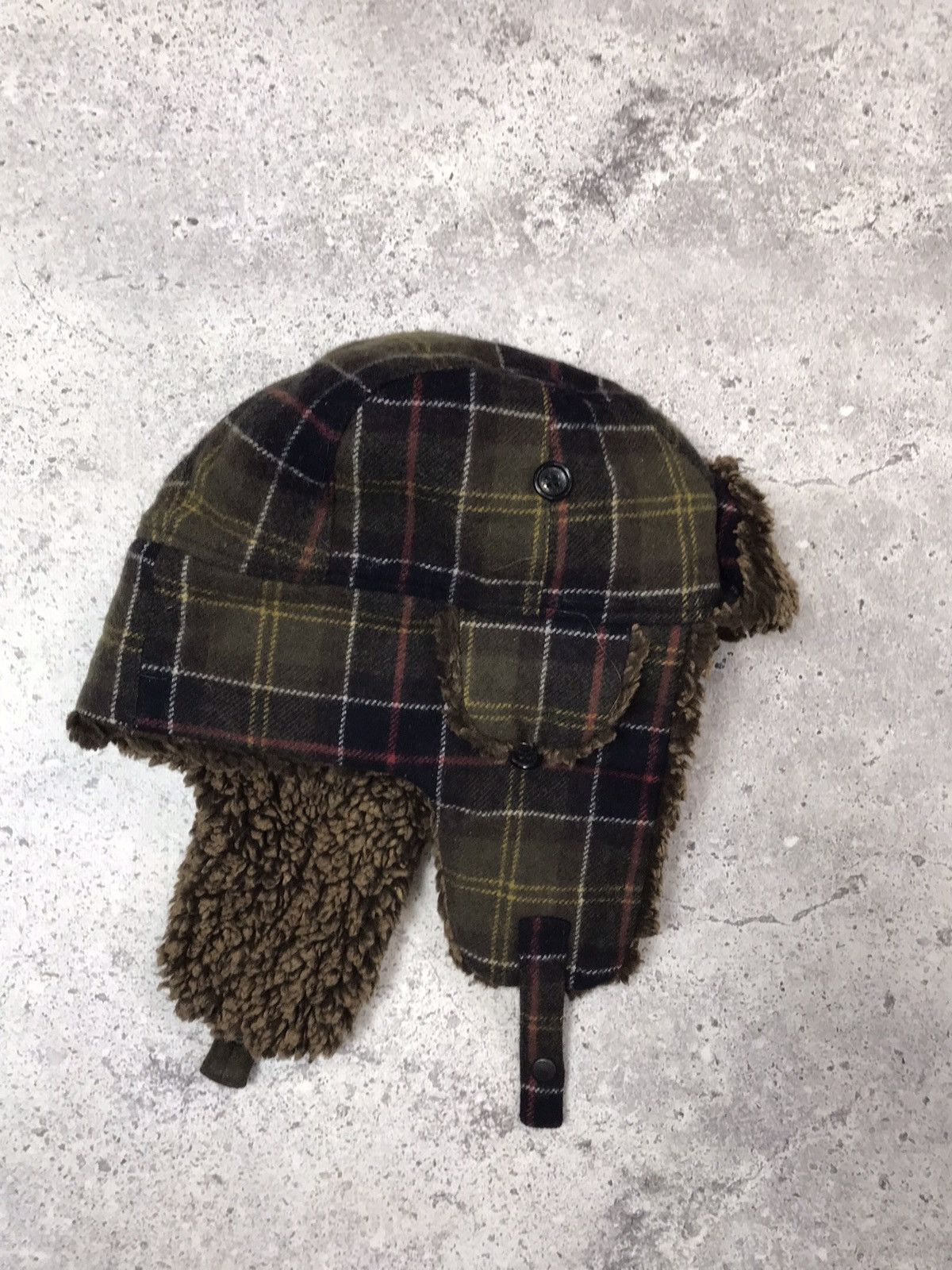 Barbour × Vintage Rare Vintage Barbour Checker Winter Hat Cap Hype Streetwear Size ONE SIZE - 1 Thumbnail