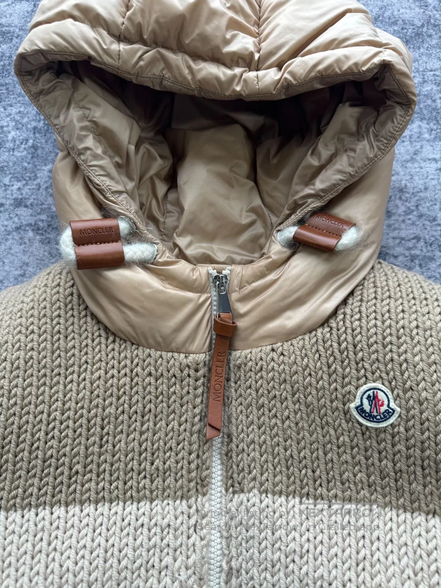 Moncler Moncler Khaki Knit Wool Patchwork Down Vest| Size S / US 4 / IT 40 - 3 Thumbnail