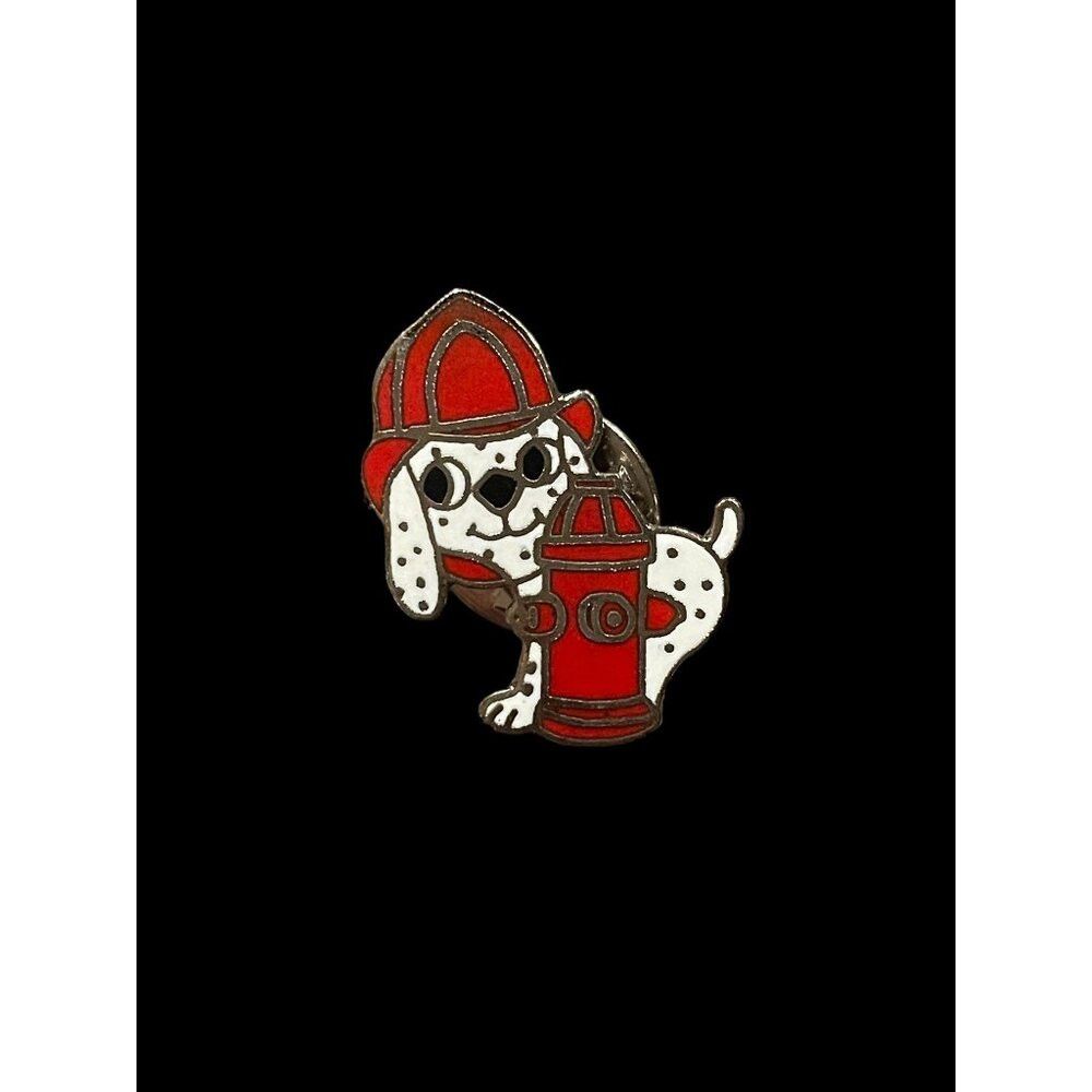 Jewelry × Vintage Cute Firefighter Dalmatian Dog Fire Hydrant Enamel Brooch P Size ONE SIZE - 1 Thumbnail