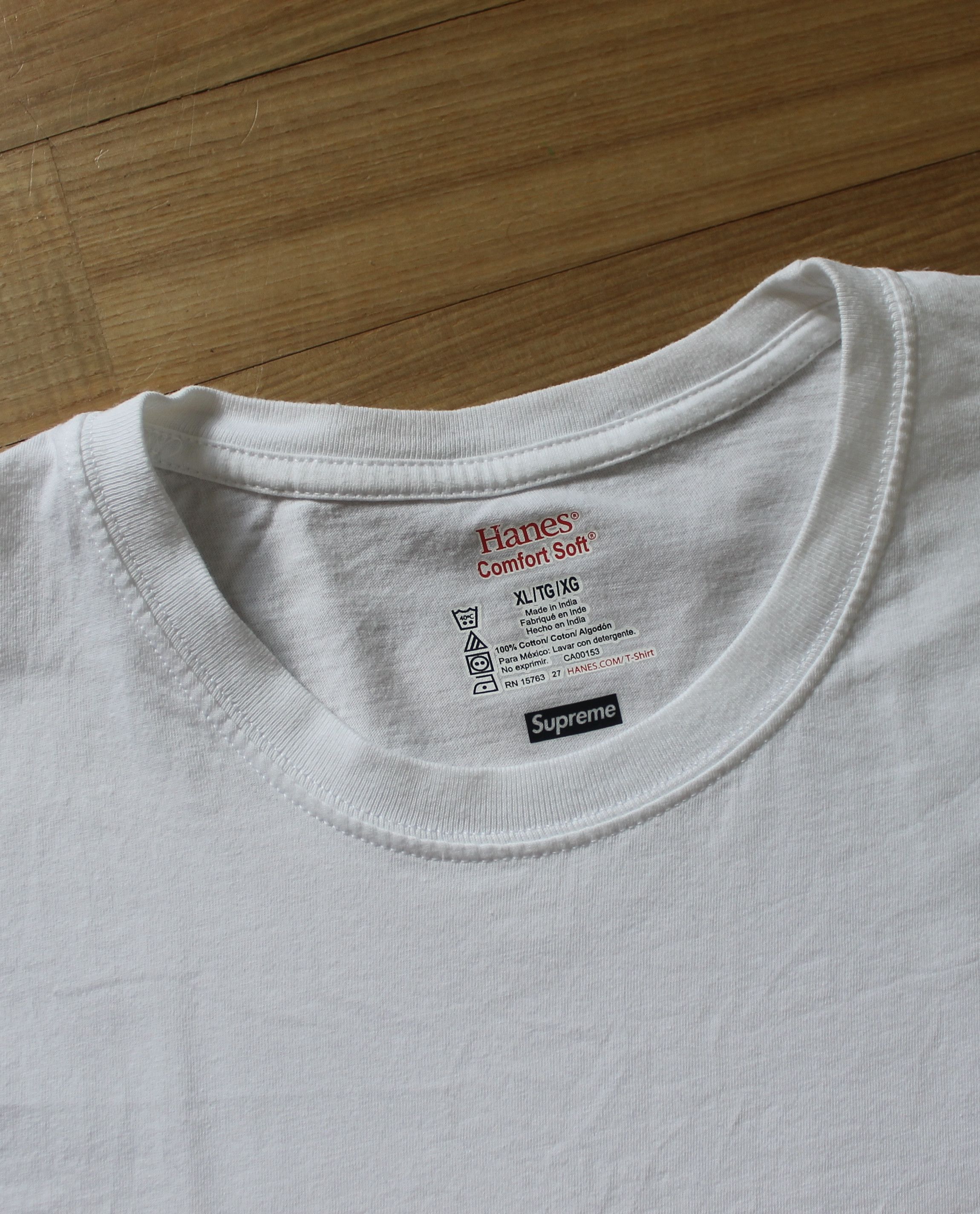 Hanes × Supreme Hanes x Supreme Basic White T-Shirt Size US XL / EU 56 / 4 - 4 Thumbnail