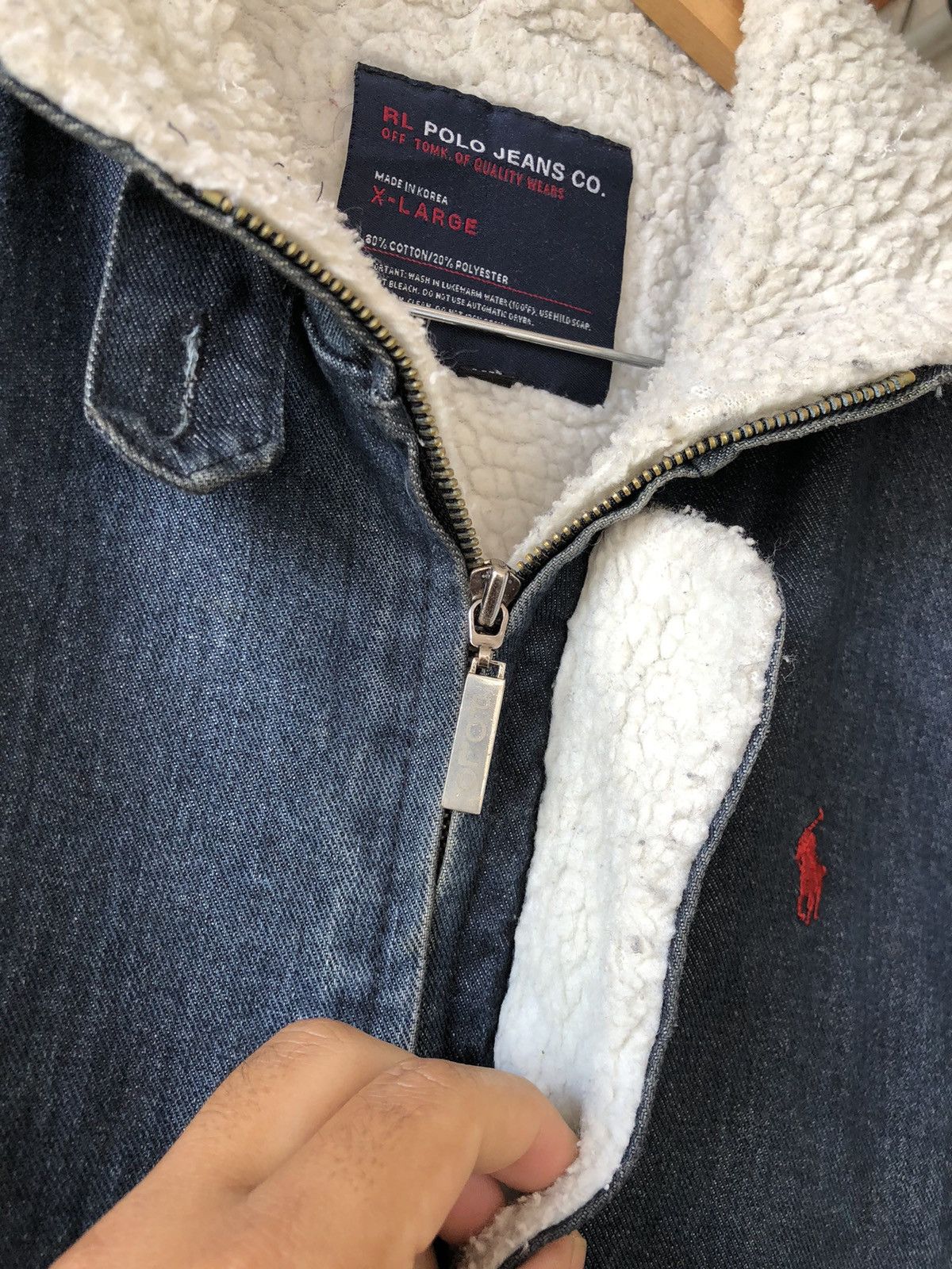Polo Ralph Lauren Vintage Polo Ralph Lauren Denim Sherpa Jacket With Hoodie Size US XL / EU 56 / 4 - 8 Thumbnail