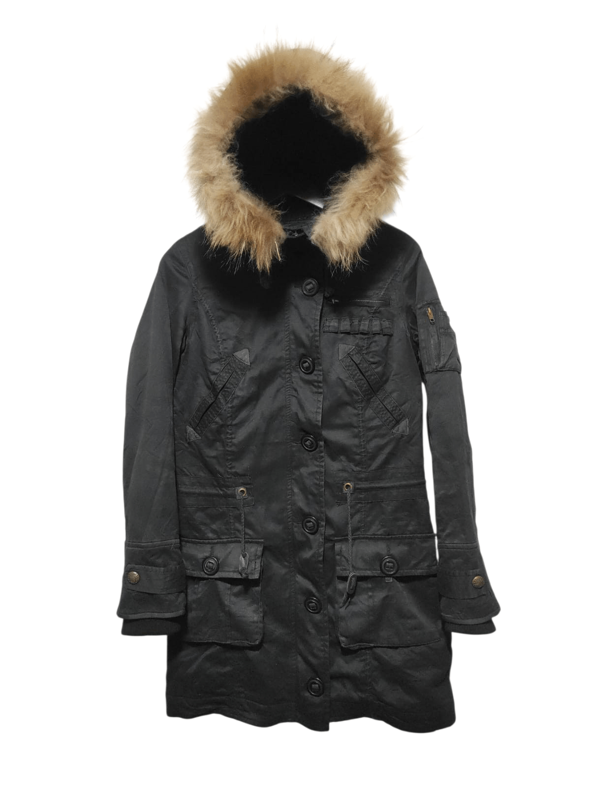 Japanese Brand Ingni Double Zip Fur Hoodie Parka Jacket LGB style Size US S / EU 44-46 / 1 - 2 Thumbnail