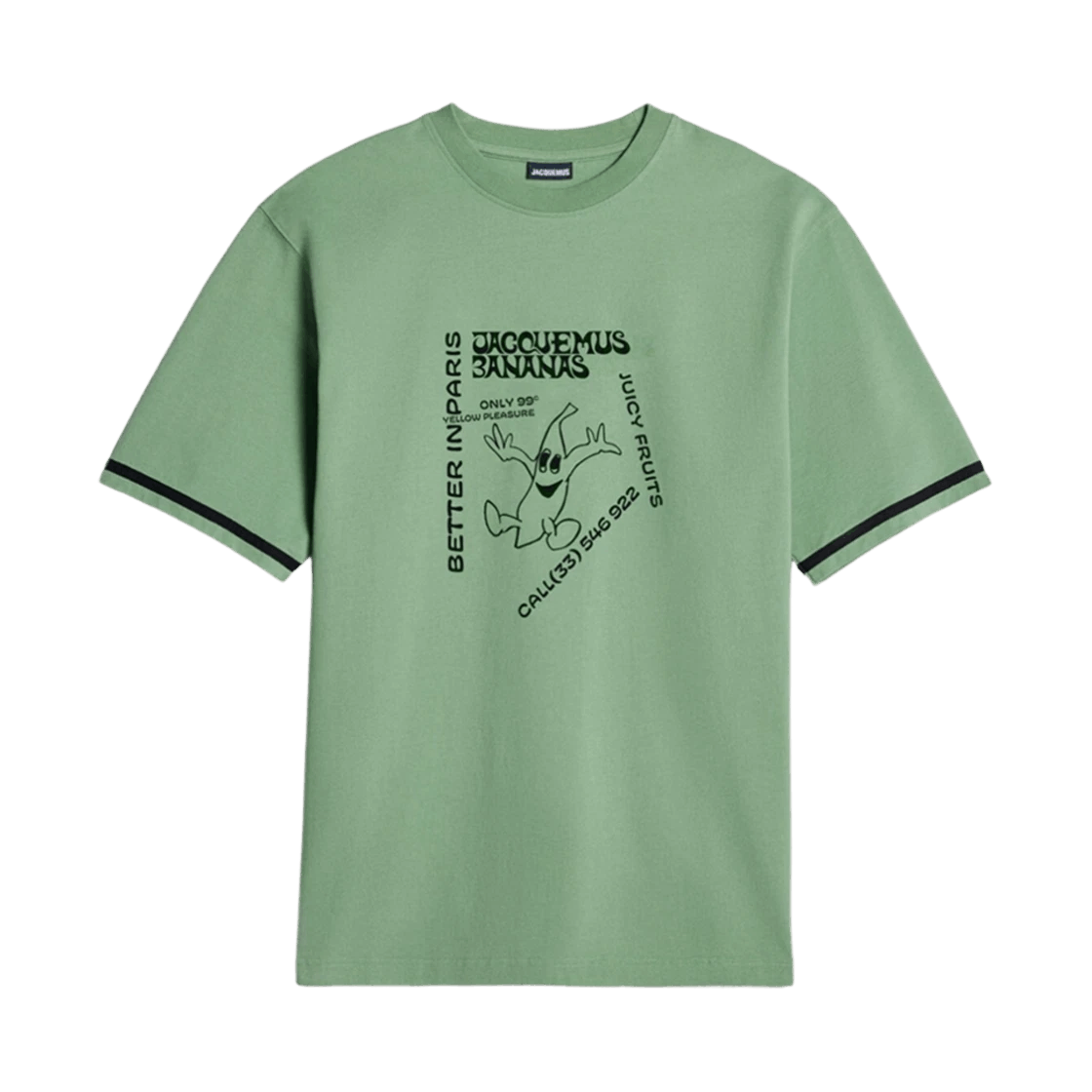 Jacquemus o1mle1025 Le T-Shirt Banana Print in Green Size US XS / EU 42 / 0 - 1 Preview