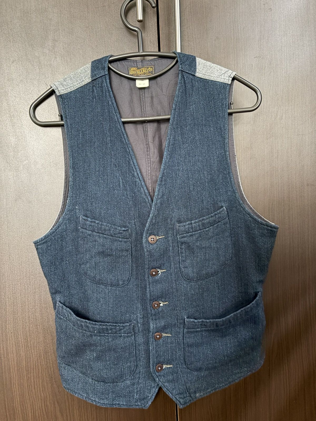 RRL Ralph Lauren Double RL Indigo Herringbone Vest Size US S / EU 44-46 / 1 - 1 Thumbnail