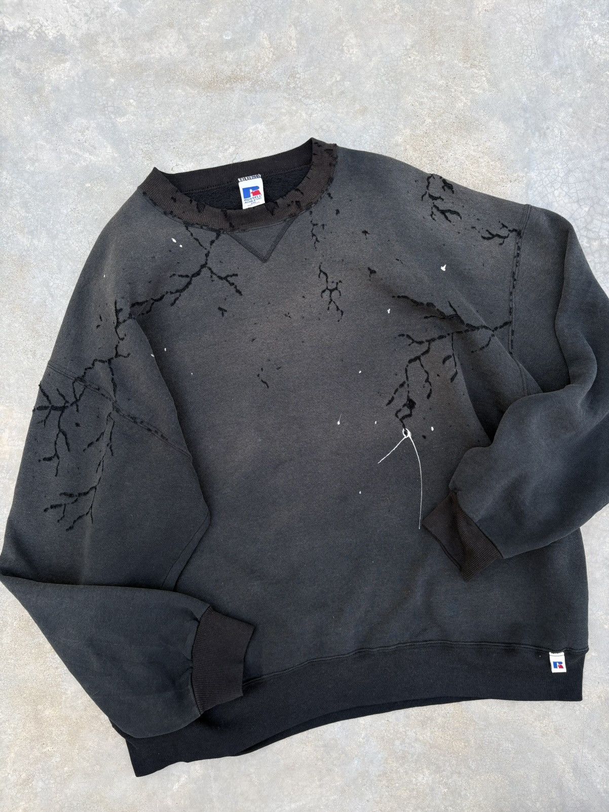 Russell Athletic XXL* Thrashed Faded BLACK RUSSELL Crewneck Size US XXL / EU 58 / 5 - 7 Thumbnail
