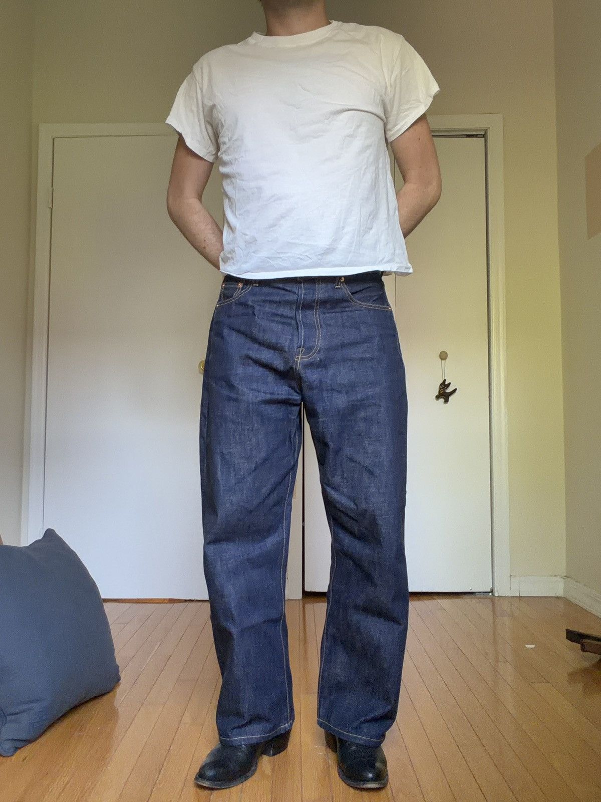 Other Workware Hong Kong Baggy Raw Denim Size US 32 / EU 48 - 1 Thumbnail