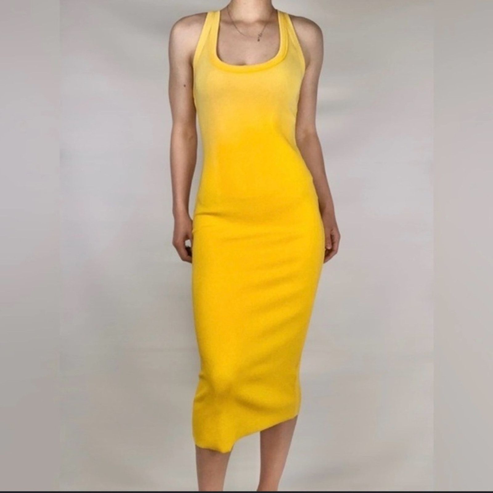 COTTONCITIZEN 171 NWT Cotton Citizen $185 Ombré Yellow Midi Dress Size XS Size XS / US 0-2 / IT 36-38 - 2 Thumbnail