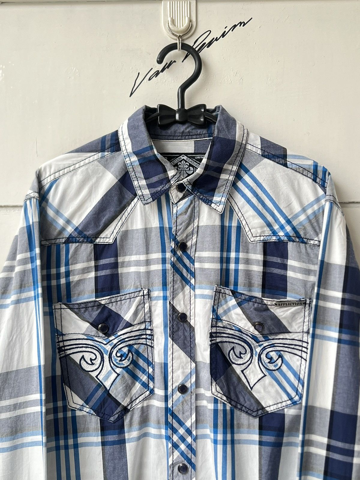 Affliction AFFLICTION Plaid Motive Shirt Size US S / EU 44-46 / 1 - 3 Thumbnail