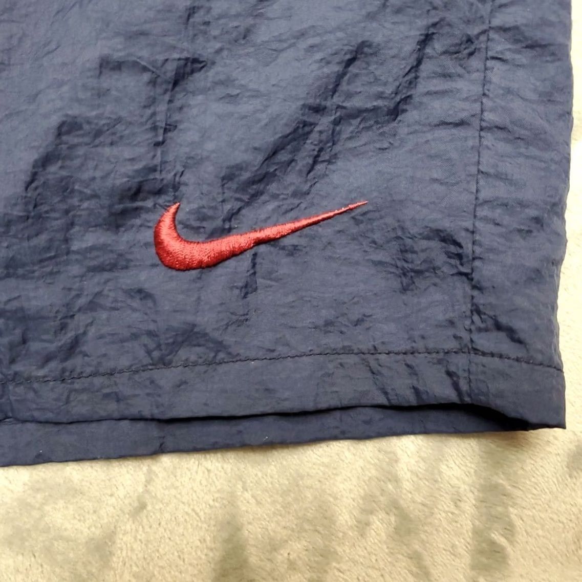 Nike Vintage Nike Shorts Men Large Blue Lined Giant Swoosh Windbreaker 100% Nylon 90s Size US 33 - 2 Thumbnail