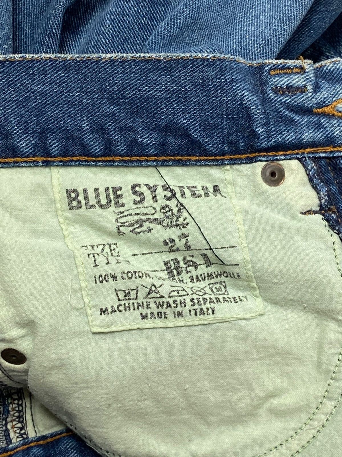 Jean Vintage BLUE SYSTEM Blue Denim Jeans Made In Italy Size 27" / US 4 / IT 40 - 7 Thumbnail