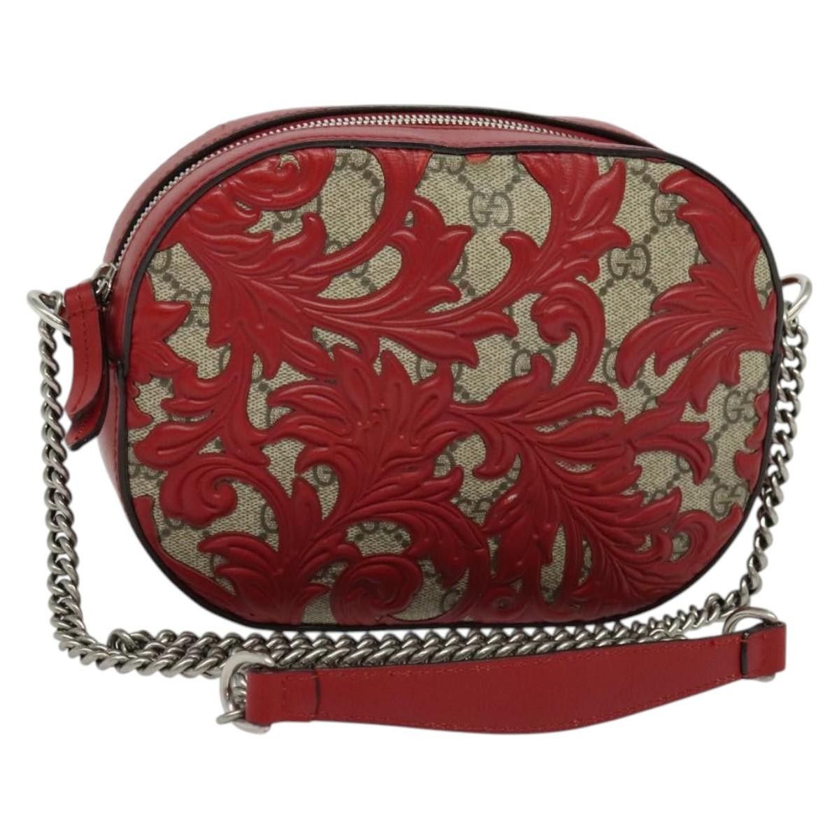 Gucci Gucci Chain Crossbody Bag Arabesque GG Coated Canvas with Leather Size ONE SIZE - 1 Thumbnail