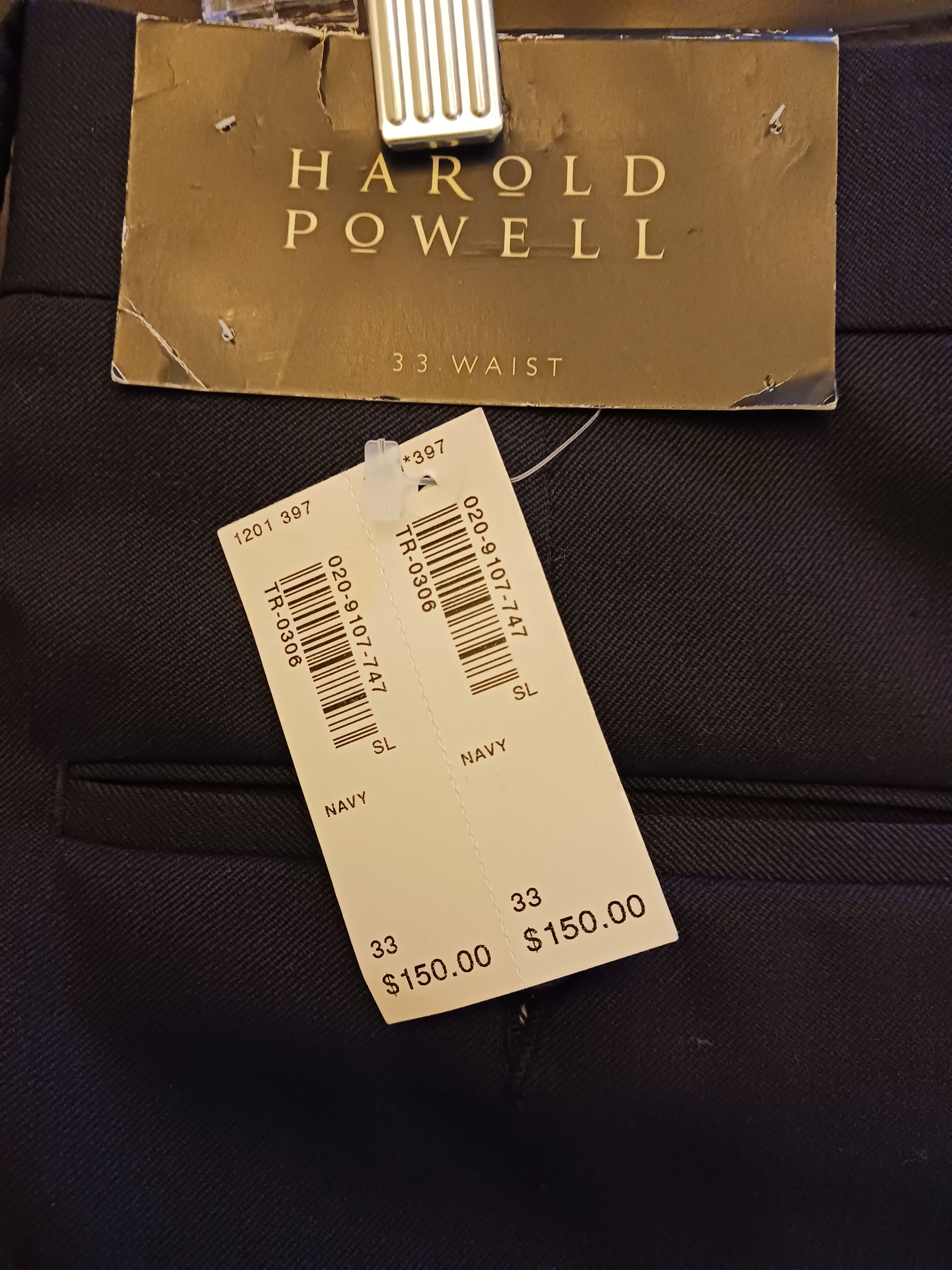 Other NWT Harold Powell Super 100% Wool Pleated Front Pants Size US 33 - 3 Thumbnail