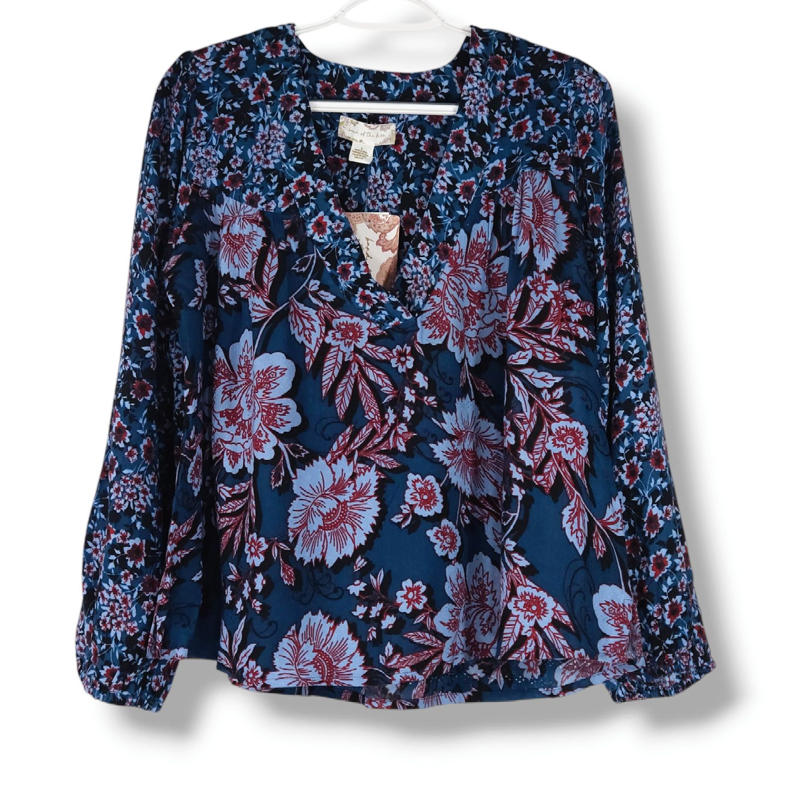 Other NWT B.O.G. Band of the Free Josie Blouse Top Sz. L Sapphire Size L / US 10 / IT 46 - 2 Thumbnail