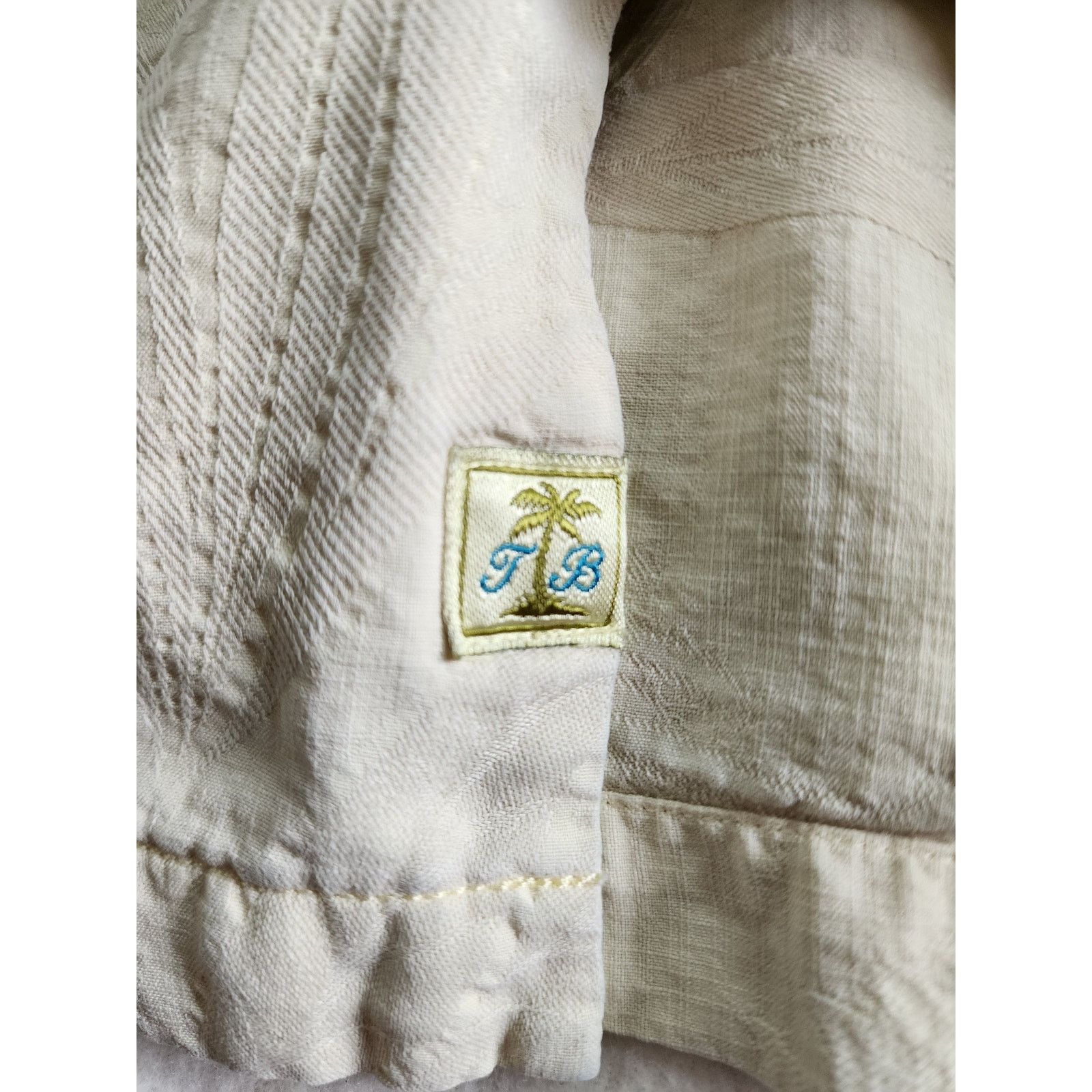 Tommy Bahama Tommy Bahama 100% Silk Textured Cream Size XXL Palm Leaf Size US XXL / EU 58 / 5 - 4 Thumbnail