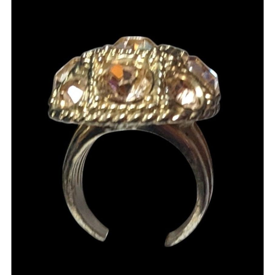 Other Champagne Gemmed Glam Gold Tone Statement Ring Size 7 Size ONE SIZE - 5 Thumbnail