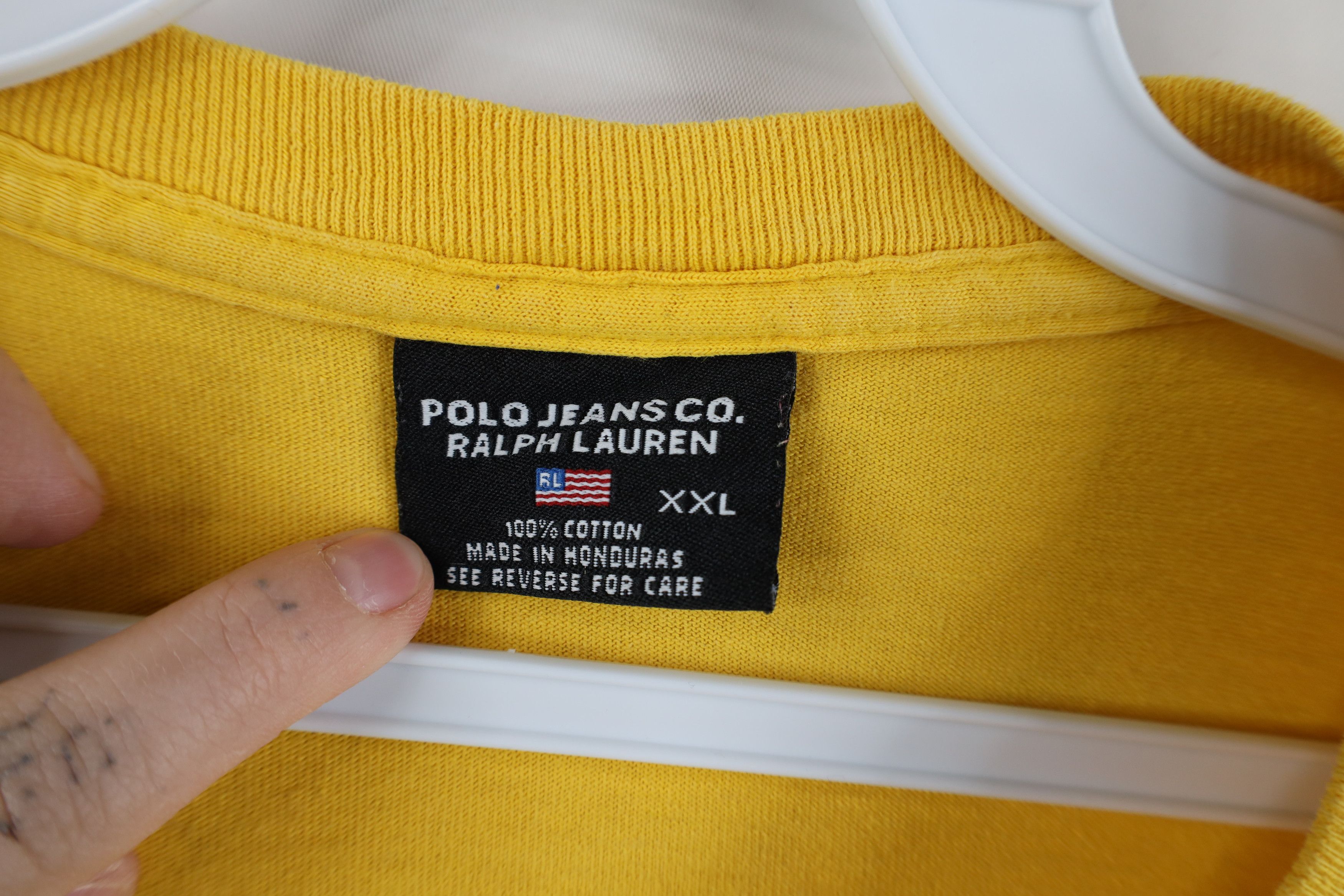 Ralph Lauren × Vintage Vintage 90s Ralph Lauren Spell Out Big Logo T-Shirt Yellow Size US XXL / EU 58 / 5 - 9 Thumbnail