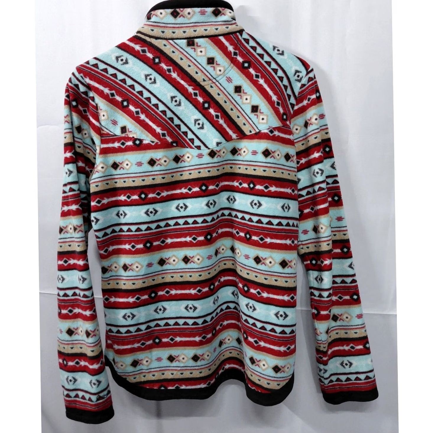 Vintage Outback Trading Company Pullover Fleece Sweater Red Blue M Mens Size US M / EU 48-50 / 2 - 2 Thumbnail