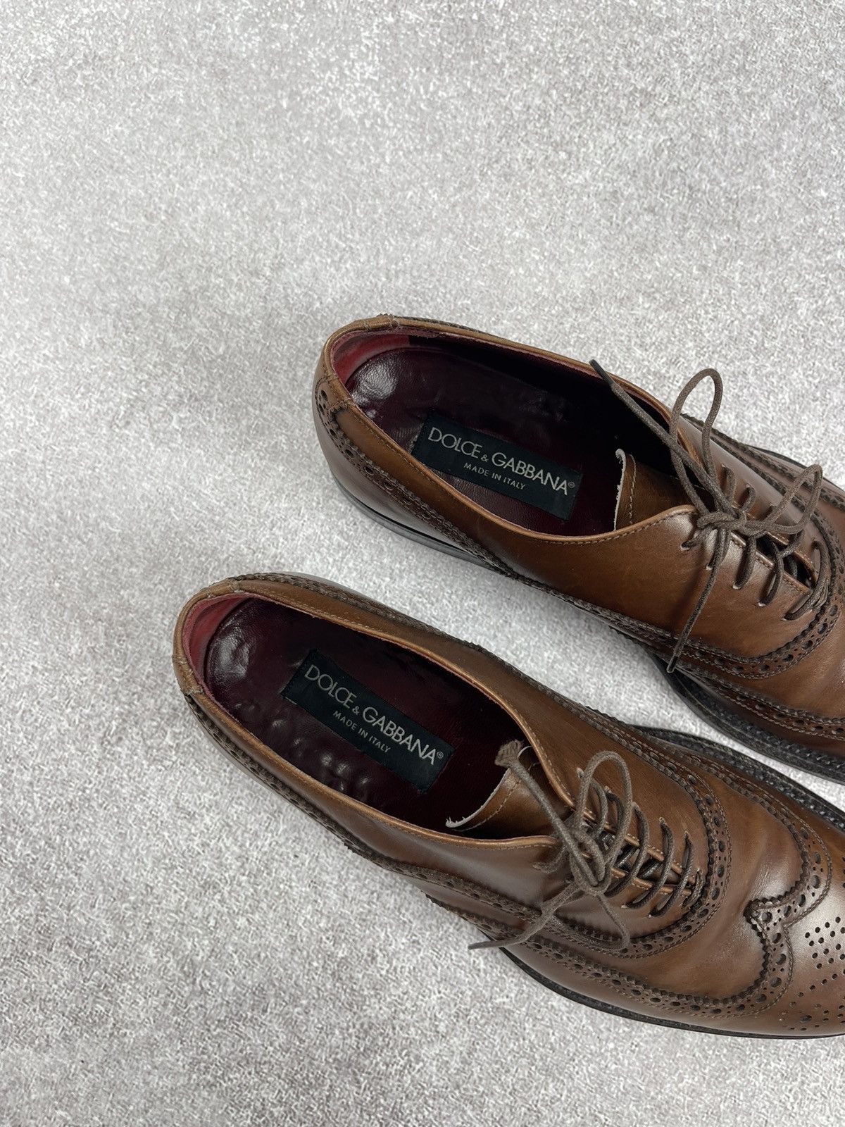 Dolce & Gabbana Dolce & Gabbana Vintage Leather Brogue Derby Men’s Shoes Size US 9 / EU 42 - 6 Thumbnail