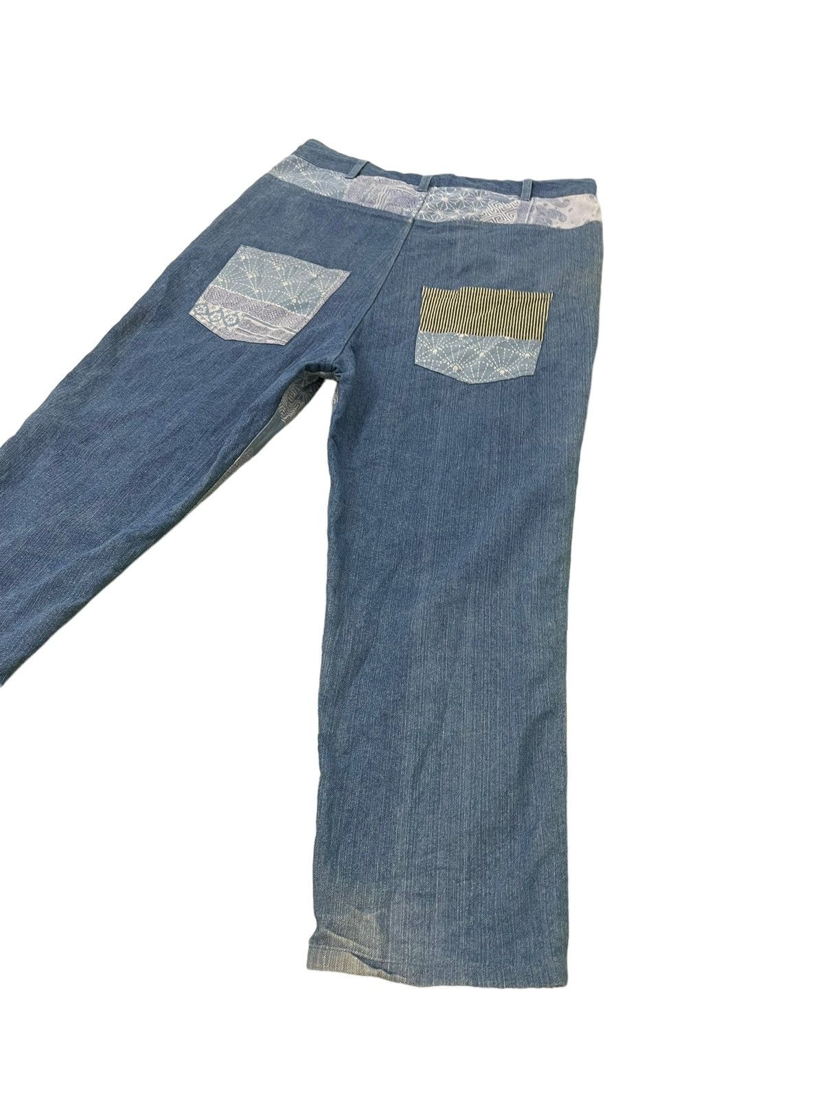 Japanese Brand Baggy Tapered Amina Japanese Pattern Thin Denim 6🟦6 Size US 35 - 13 Thumbnail